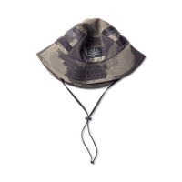 Adventure-ready camouflage fedora sun hat in an outdoor setting, perfect for travel and exploration.