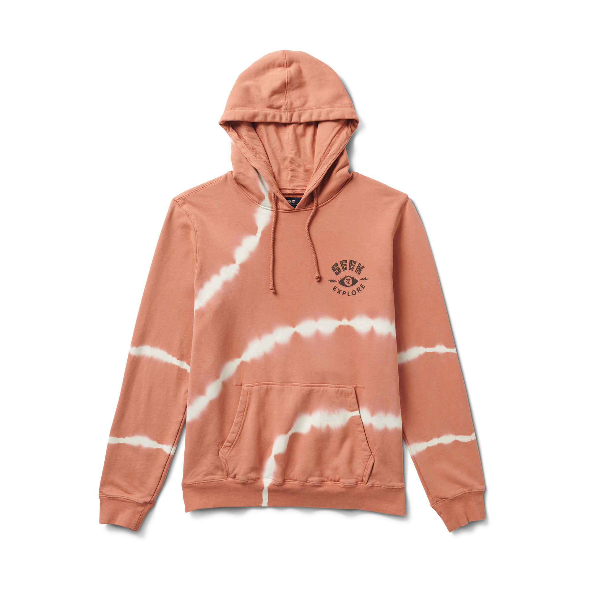 Seek And Explore Tie Dye Hoodie Rust Shibori Roark