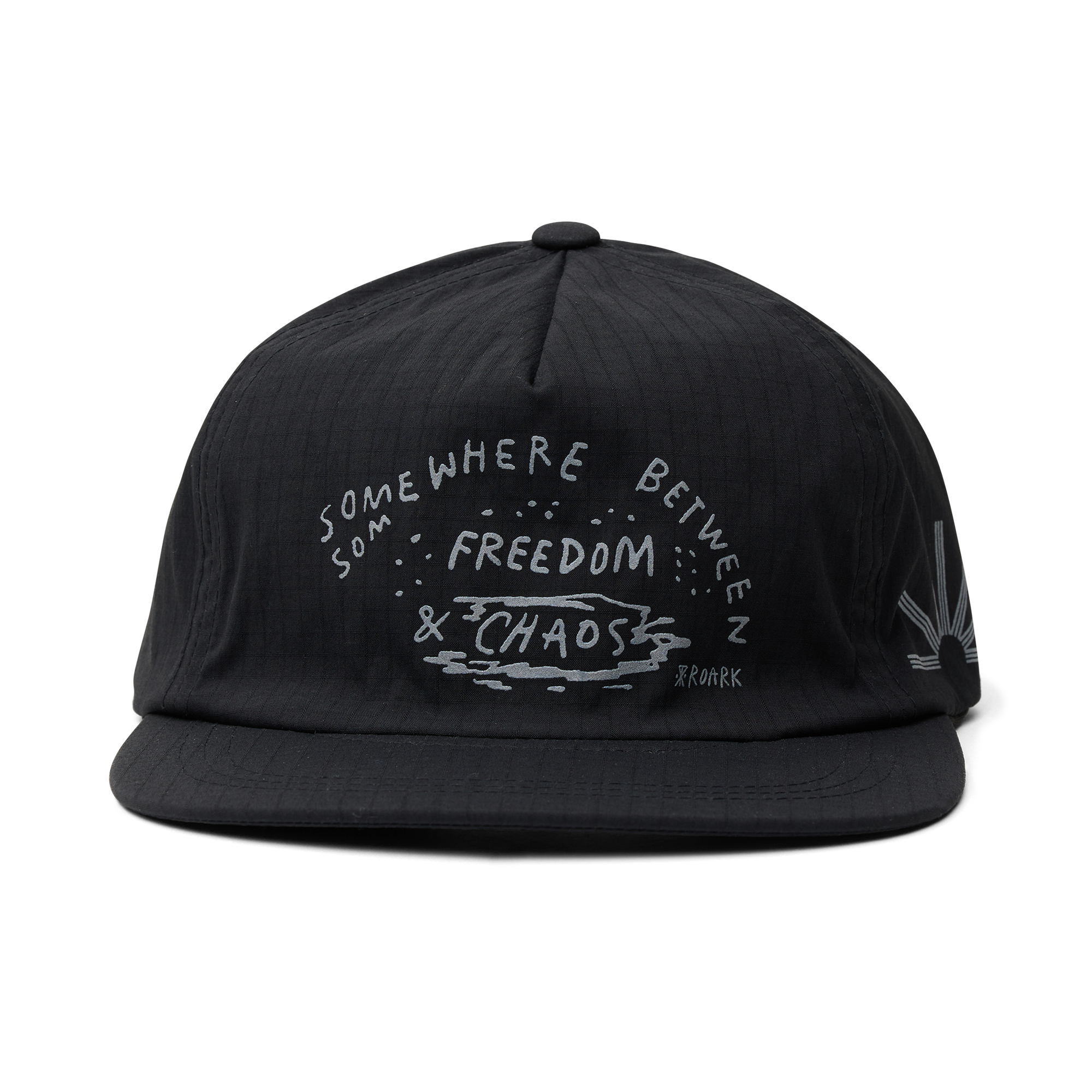 Mathis 5 Panel Strapback Hat in Chaos Black – Roark