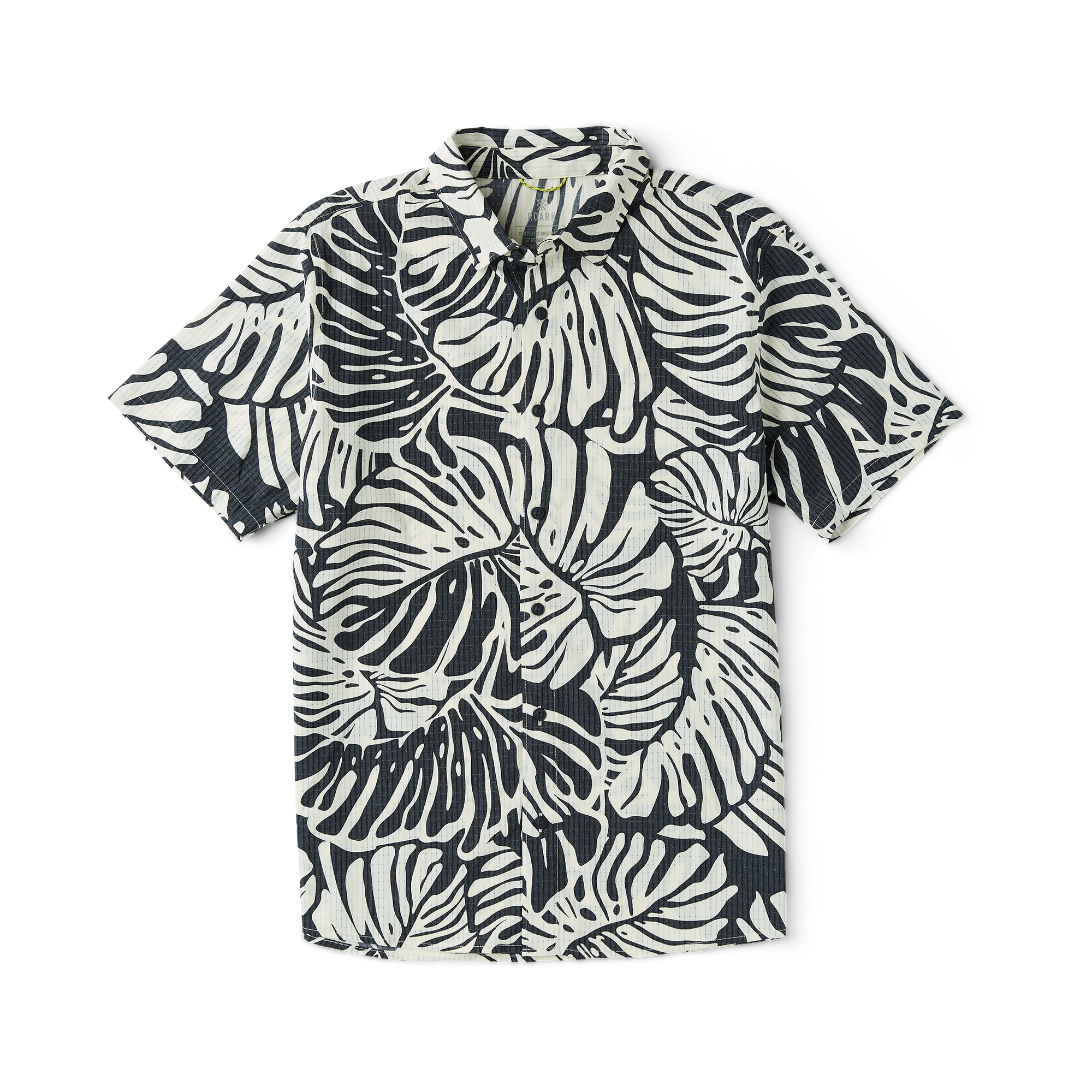 monstera shirt Bless Up Breathable Stretch Shirt in Black Monstera – Roark