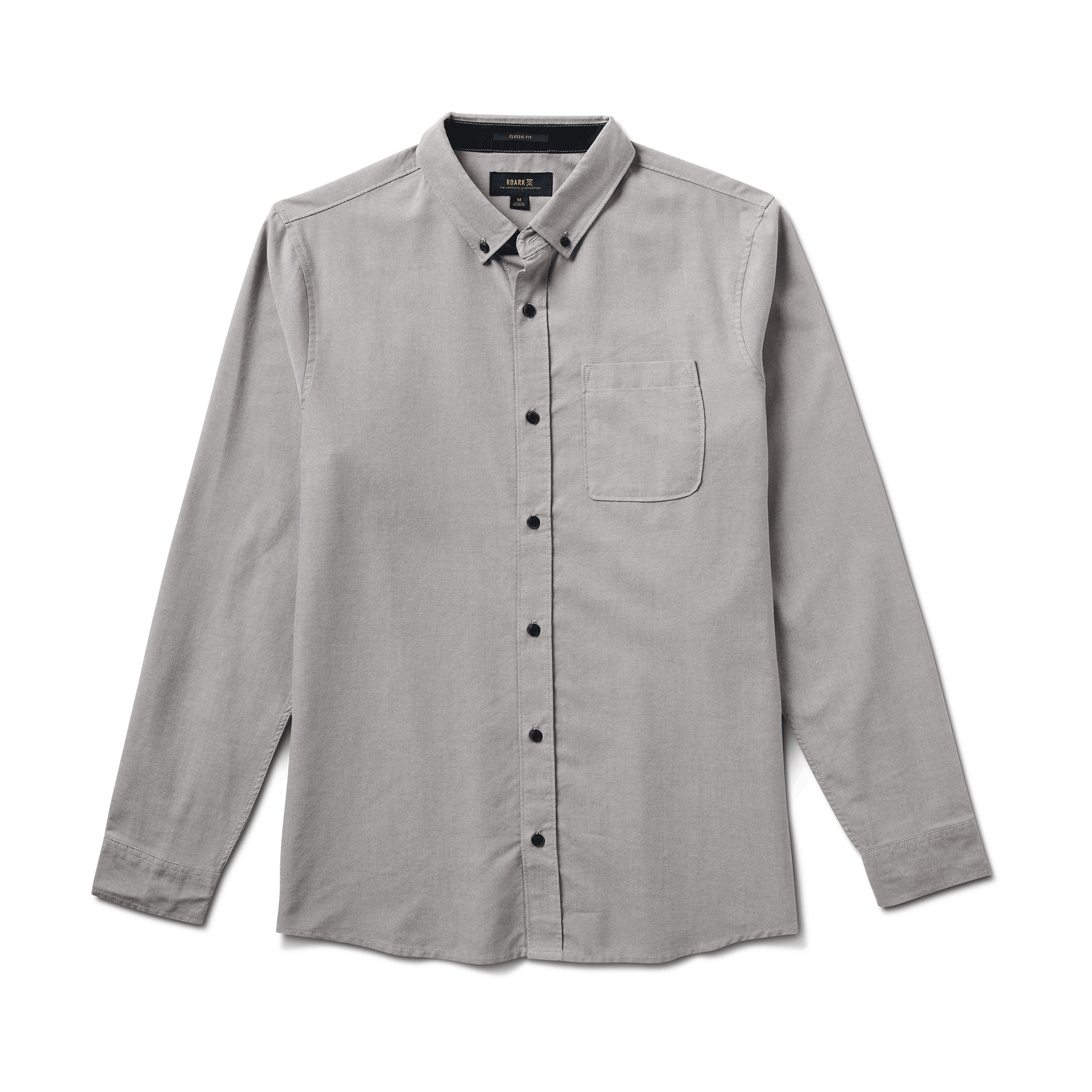 Men's Organic Cotton Oxford Stand Collar Long Sleeves Shirt