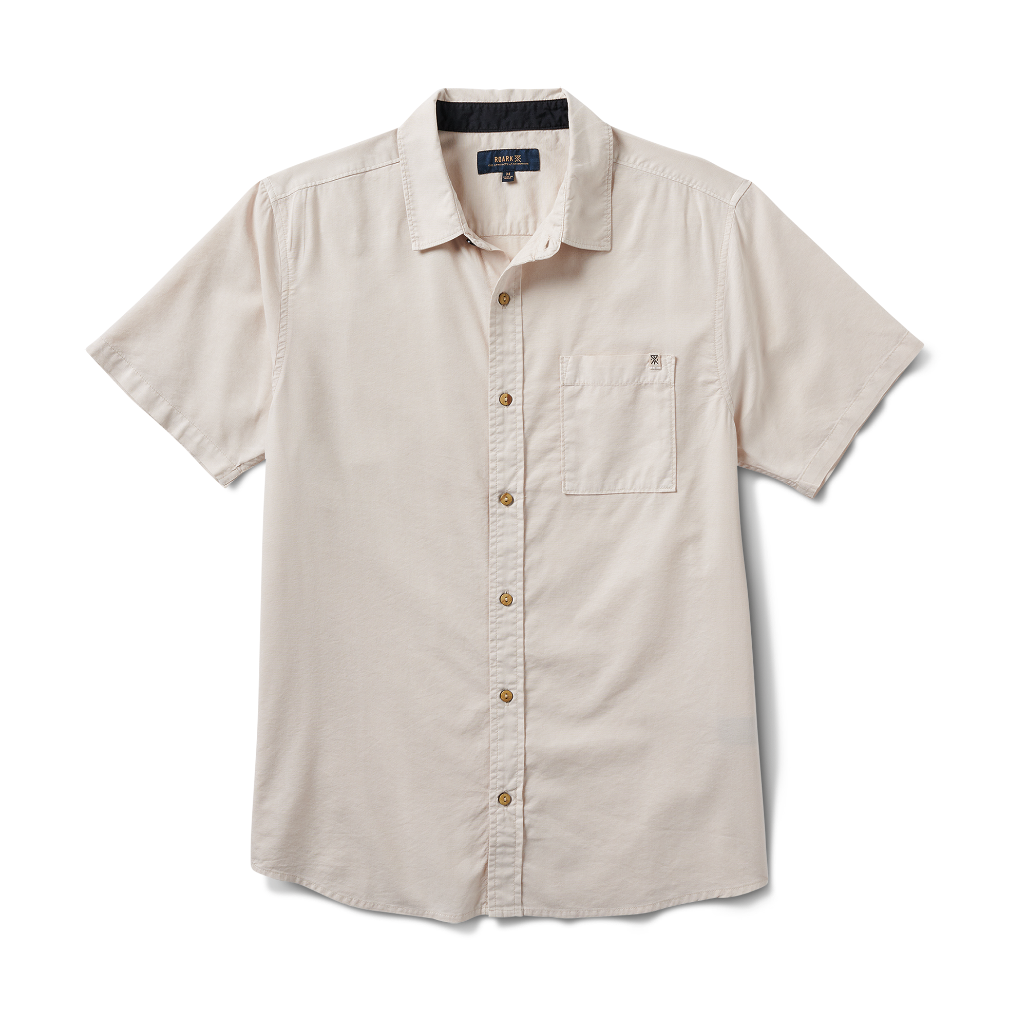short sleeve button up dress shirt Made To Fade Short Sleeve Button Up Shirt Washed Bone / XXL