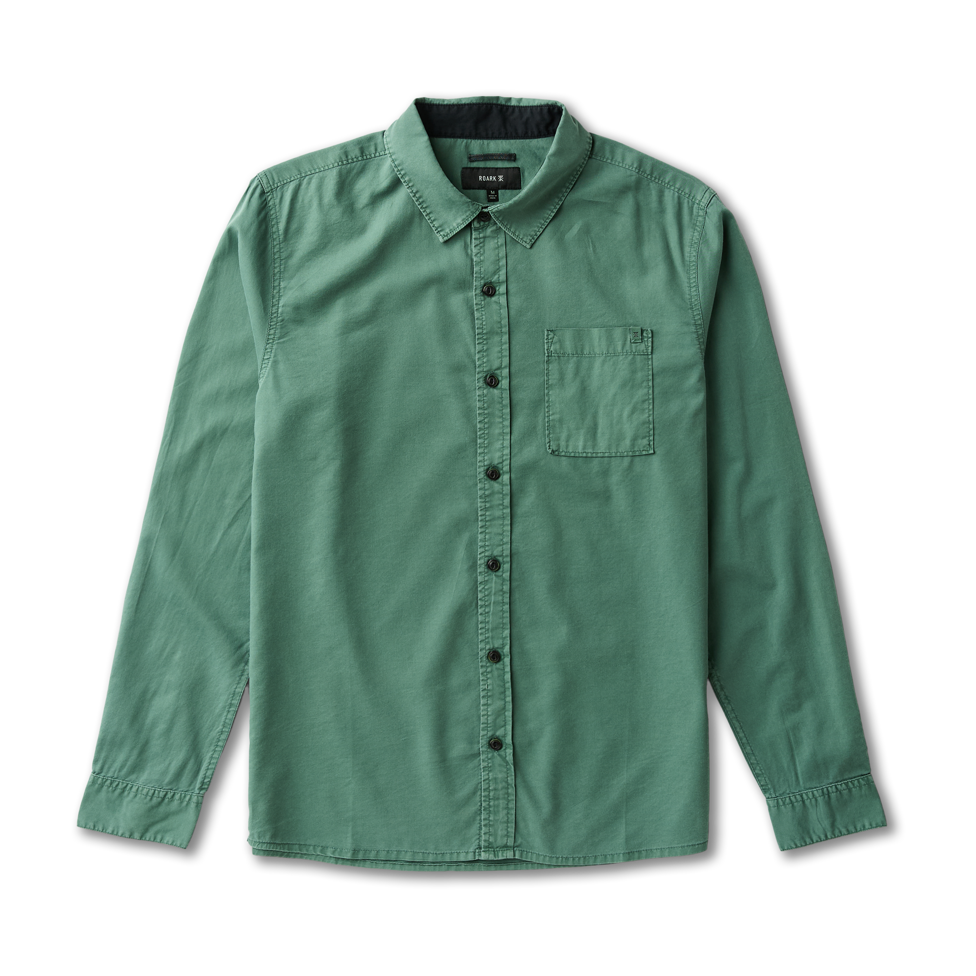 long sleeve green dress shirt Roark Made To Fade Long Sleeve Shirt Washed Slate Green M
