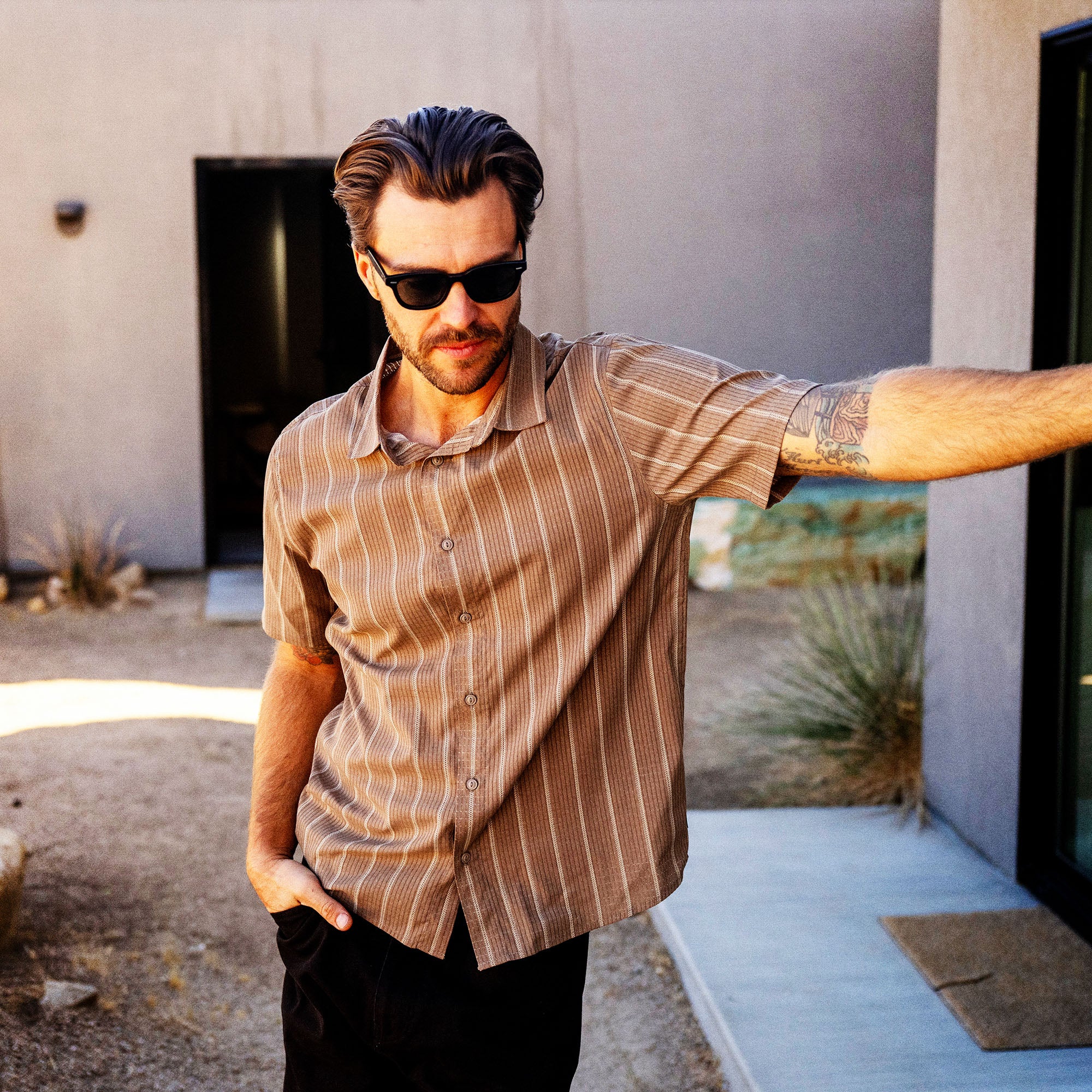 Bless Up Breathable Stretch Shirt in Hazy Blue – Roark