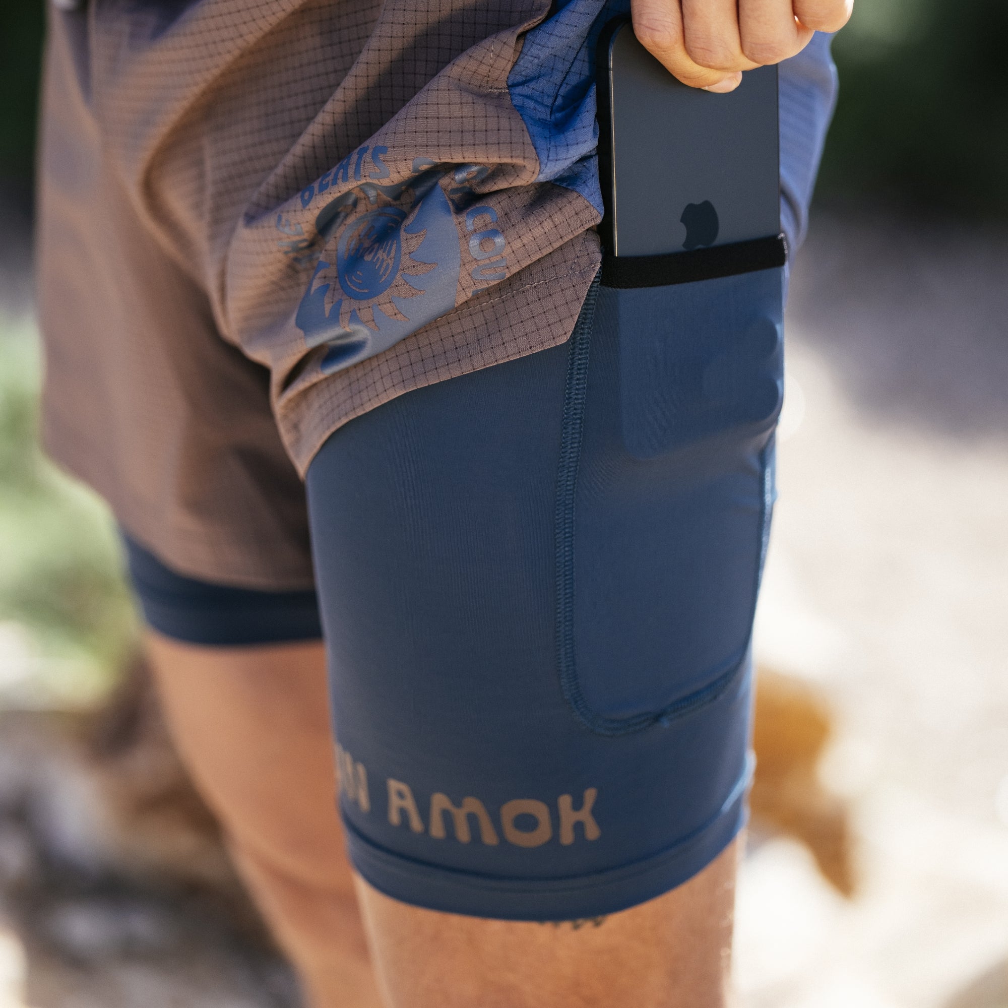 Versatile Roark cycling shorts featuring a Bermuda length design and adjustable straps, perfect for outdoor adventures and travel.