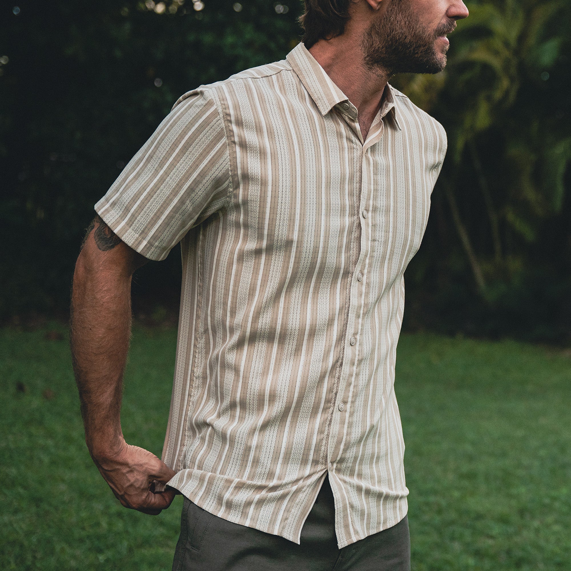 Bless Up Breathable Stretch Shirt in Beige – Roark