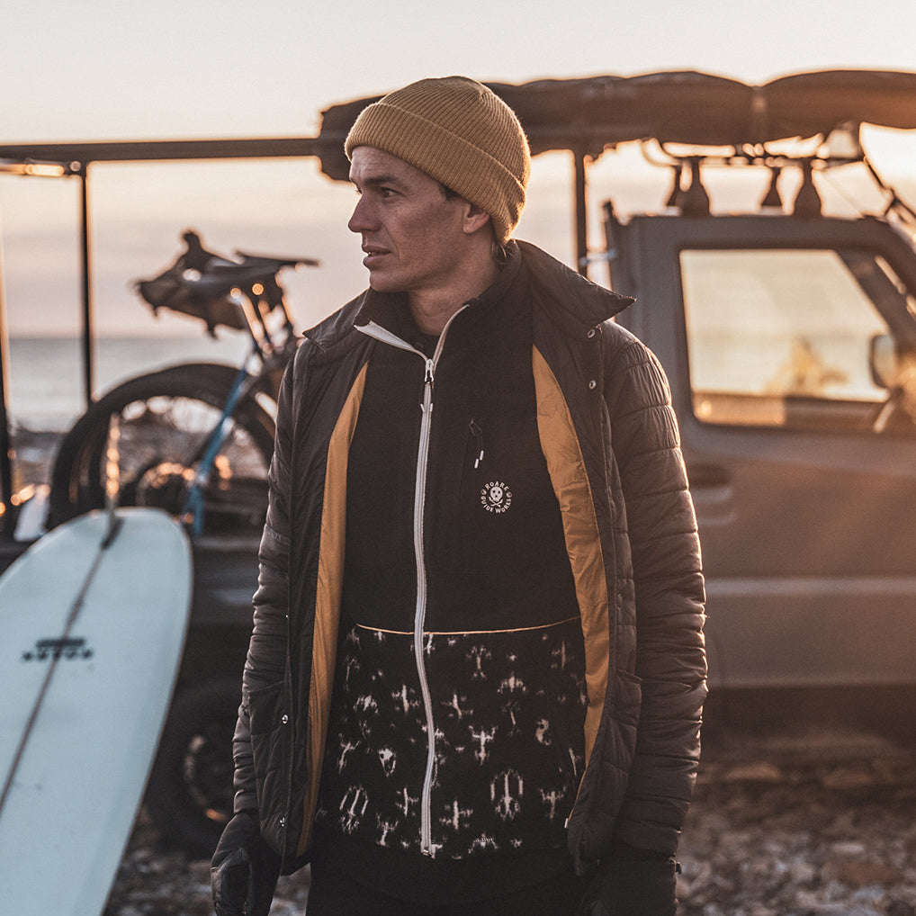 Landfall Fleece Hoodie - Military Sashiko | Roark