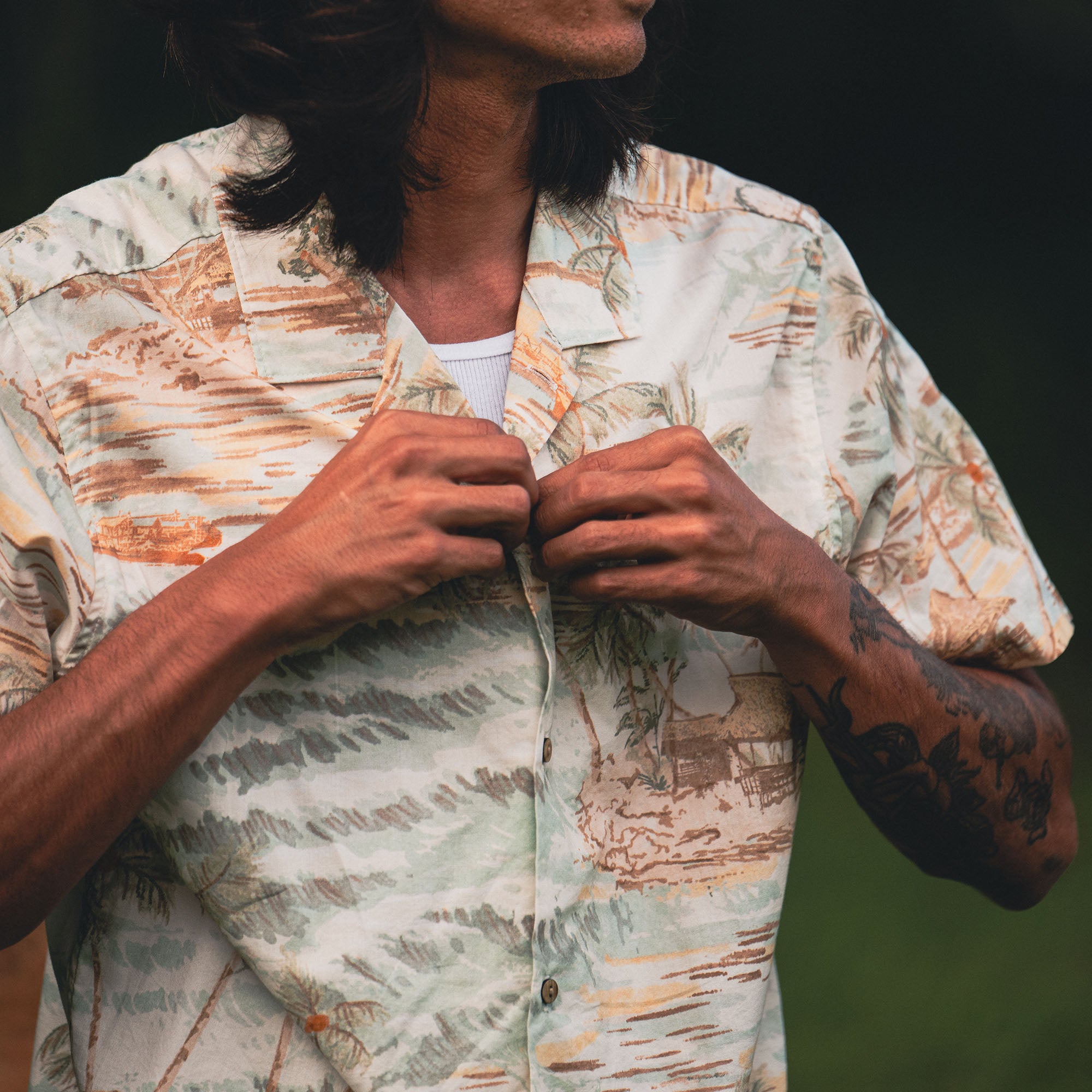 Stylish Roark Gonzo short sleeve button-up shirt featuring unique design and textile pattern, perfect for adventure and travel.