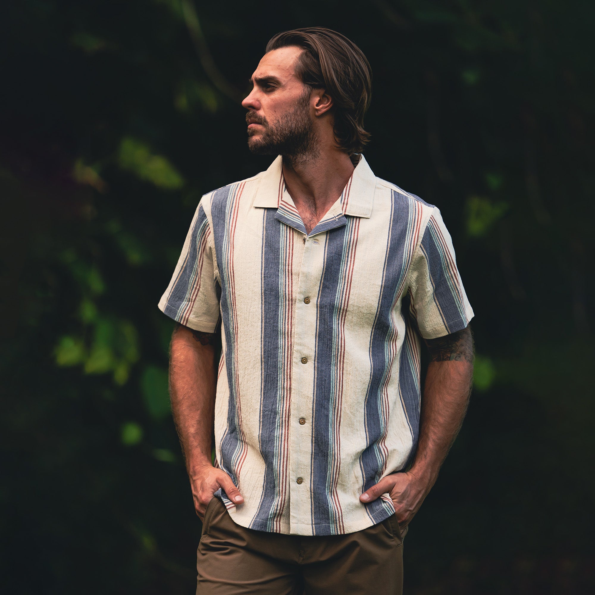 Gonzo Short Sleeve Button Up Shirt in Ivory – Roark