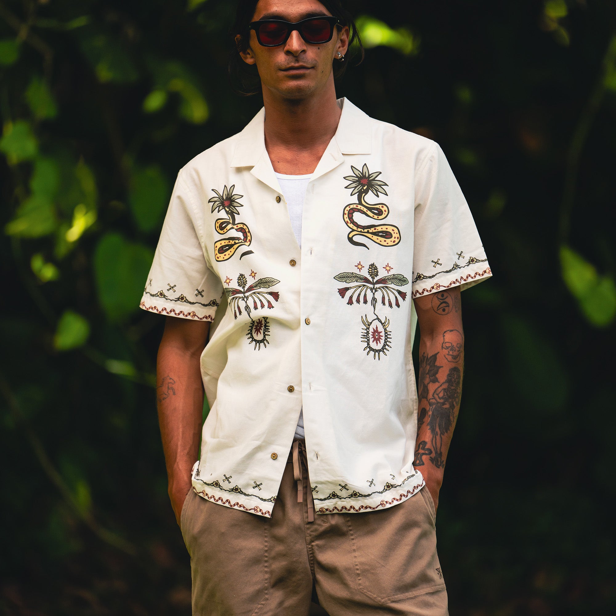 Roark Gonzo Short Sleeve Button Up Shirt featuring a crisp collar, secure buttons, and a tailored waist, perfect for adventure and travel.