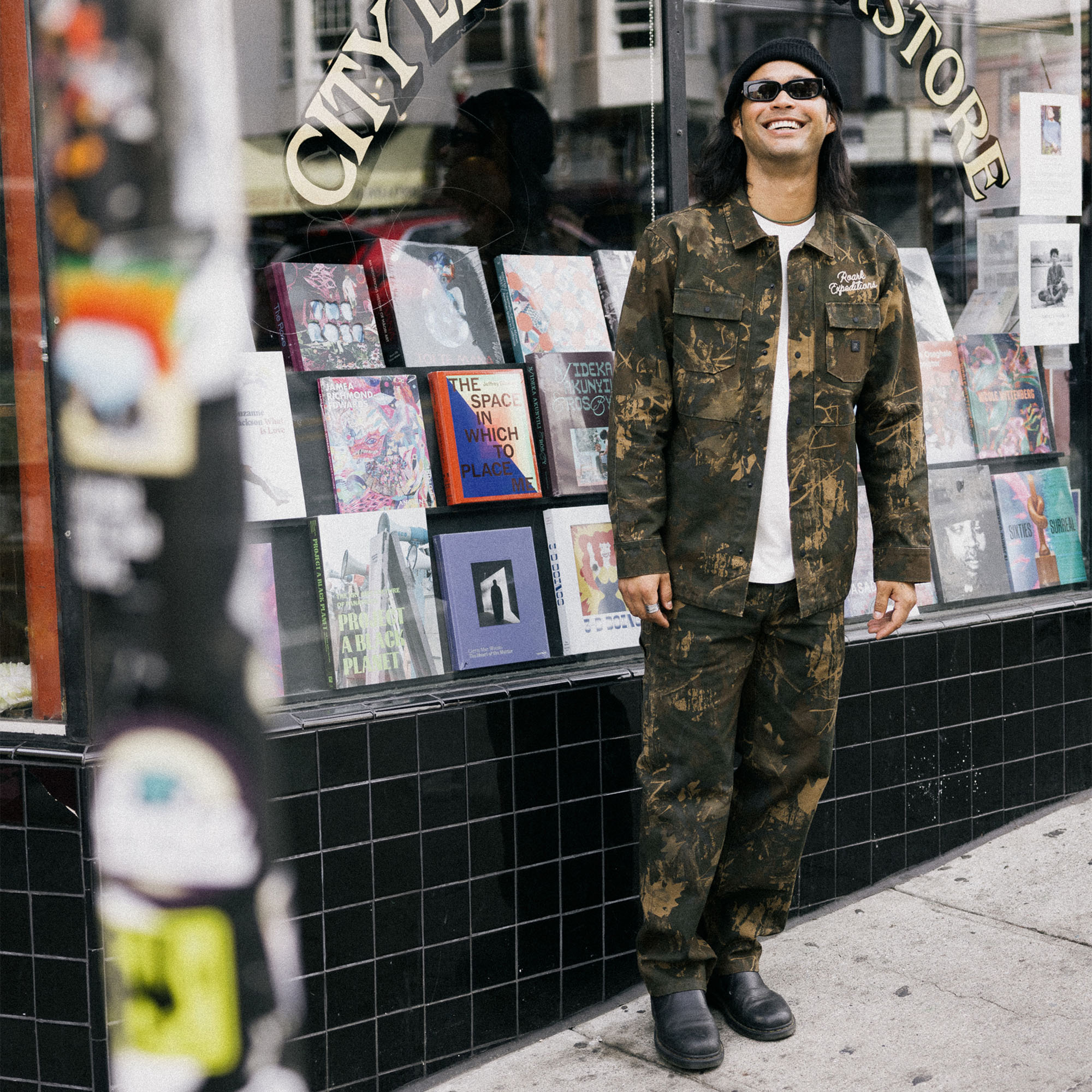 Roark Hebrides Unlined Jacket featuring a stylish camouflage pattern, perfect for outdoor adventures and travel.