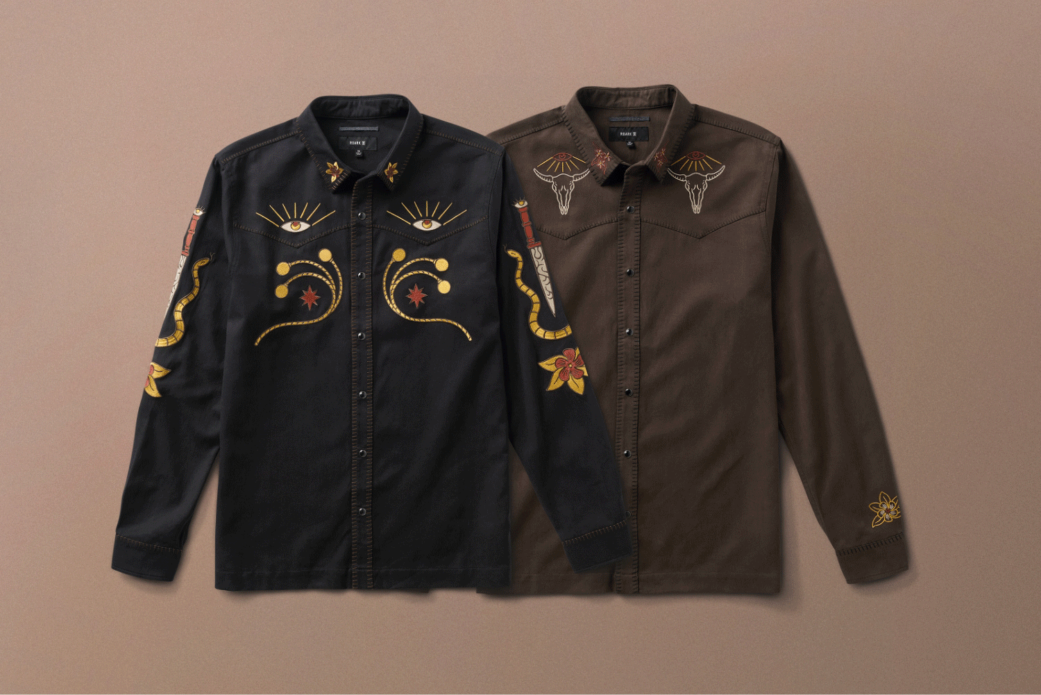 Stylish denim jacket featuring intricate embroidery, designed with a rugged collar and durable buttons, perfect for adventure and travel.