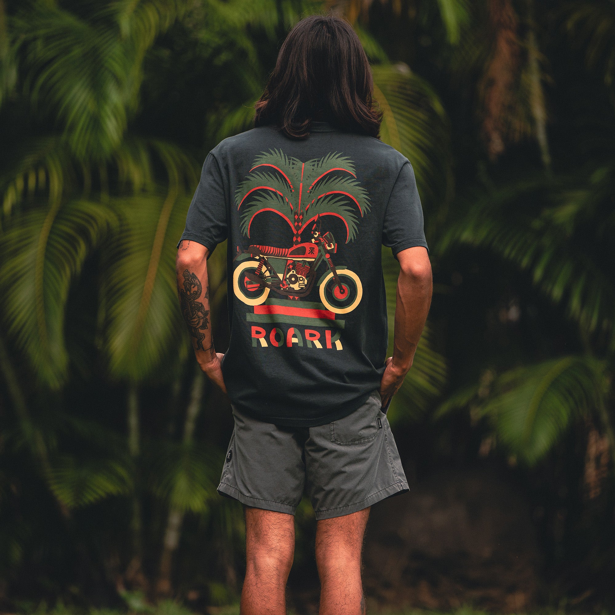 Moto Palm Premium Tee in Washed Black – Roark