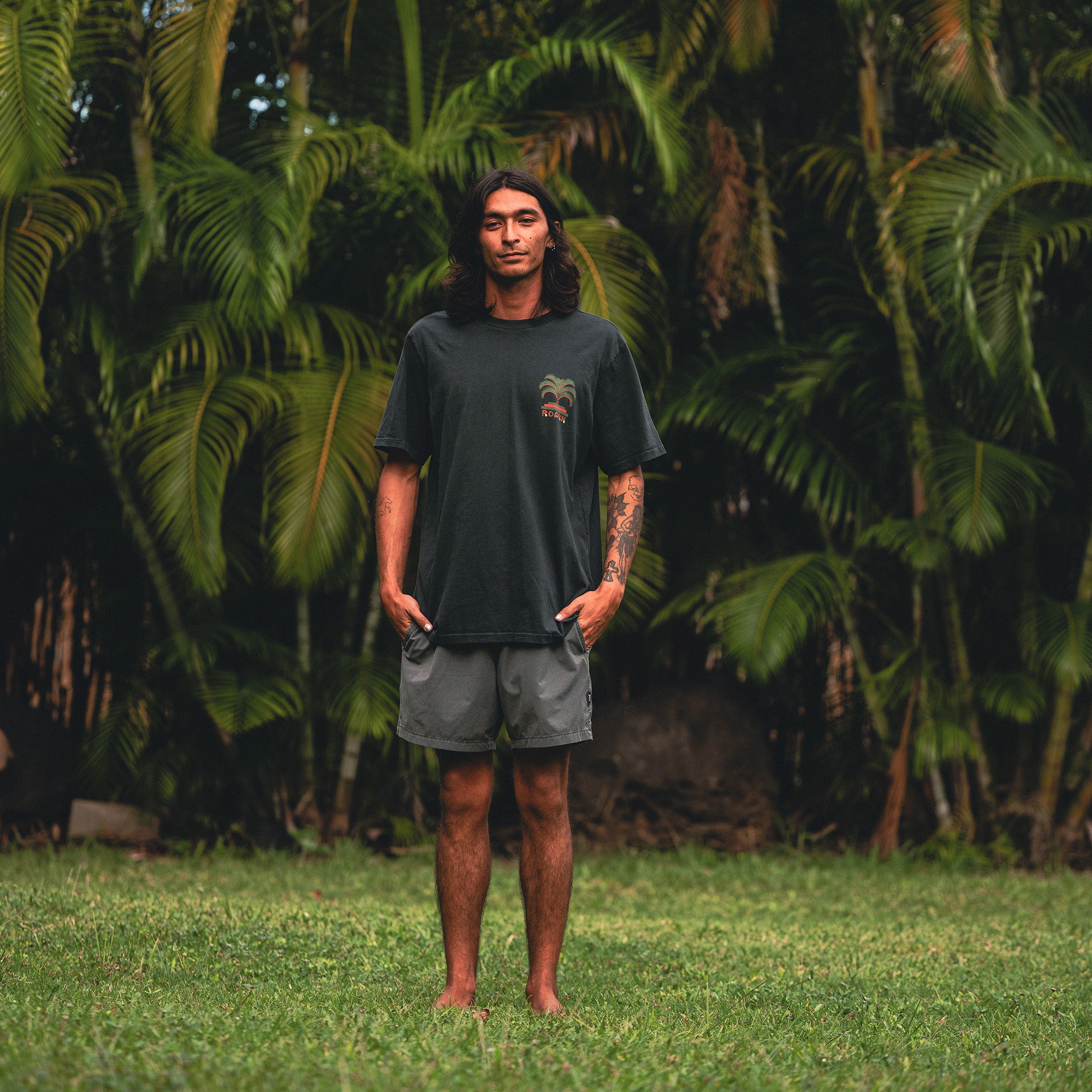 Moto Palm Premium Tee in Washed Black – Roark