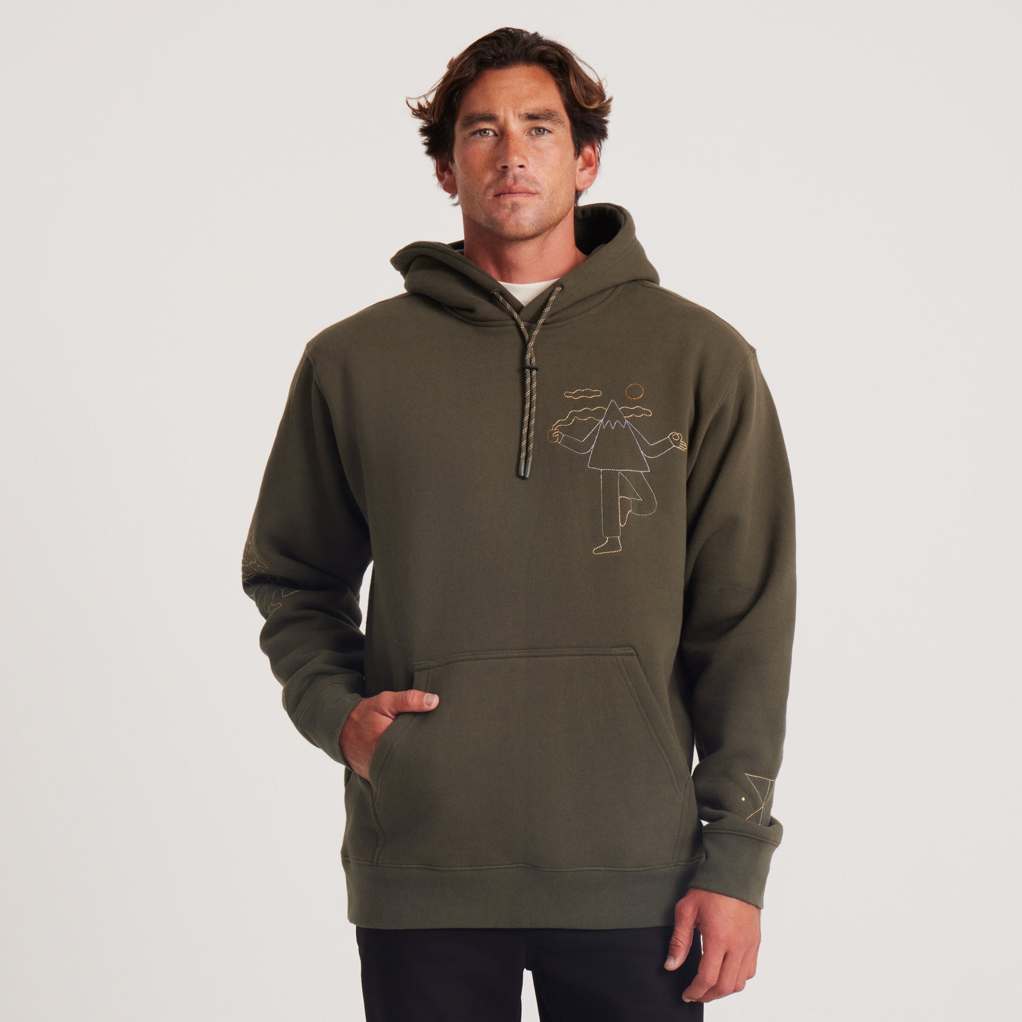 Namaste Embroidered sueded fleece hoodie outlet