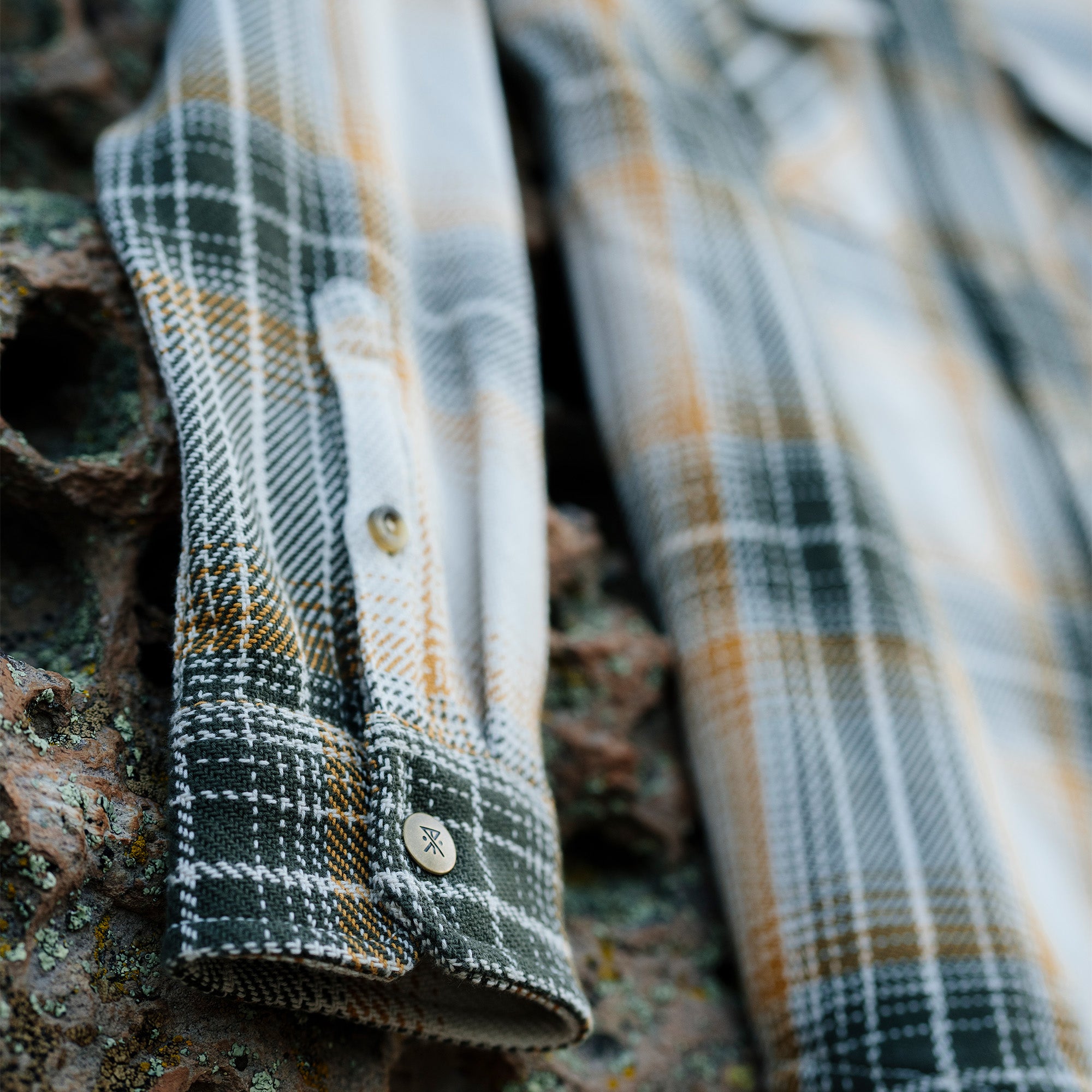 Rugged Roark Nordsman Cotton Flannel in classic tartan plaid design, perfect for outdoor adventures and travel.