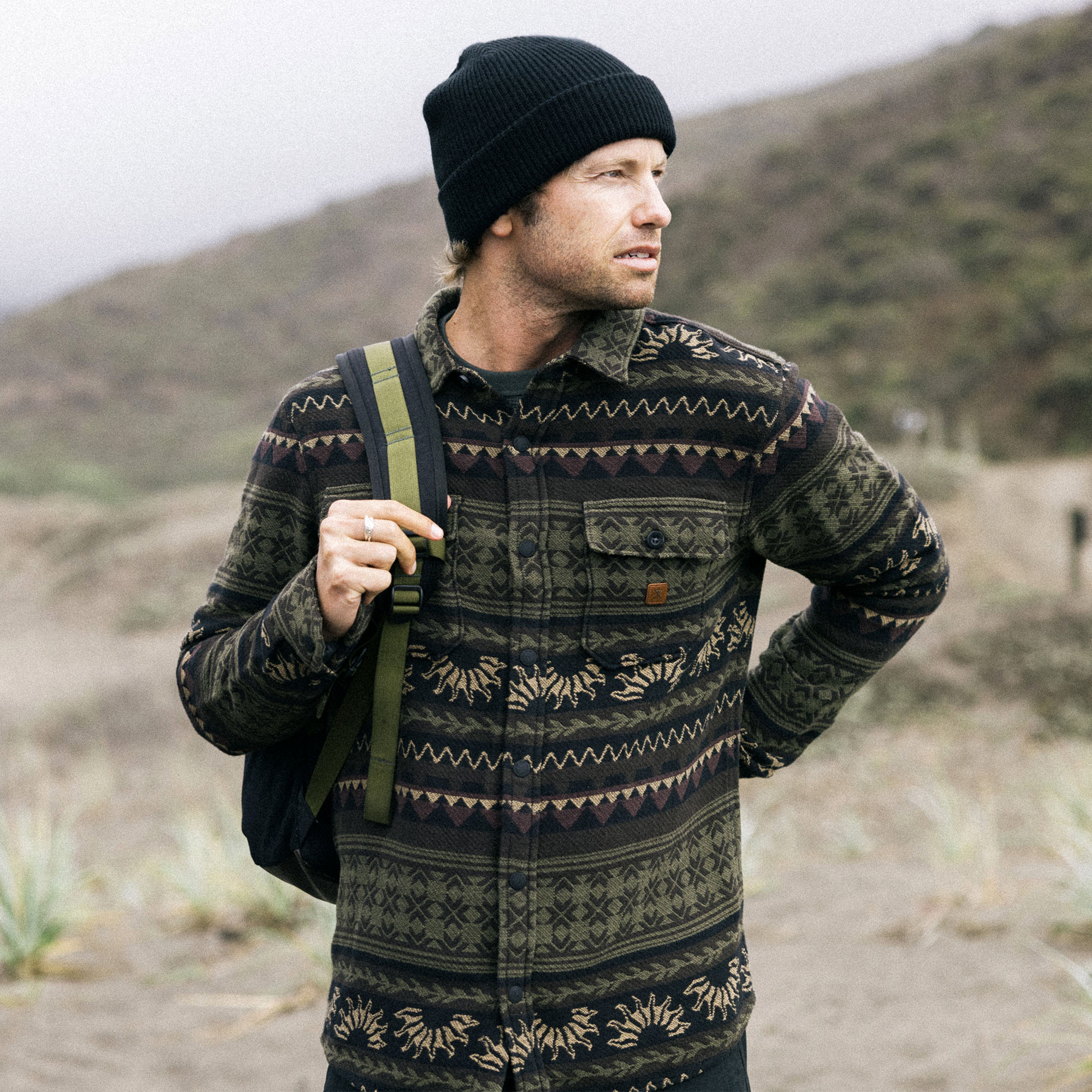 Nordsman Jacquard Long Sleeve Flannel in Light Khaki – Roark