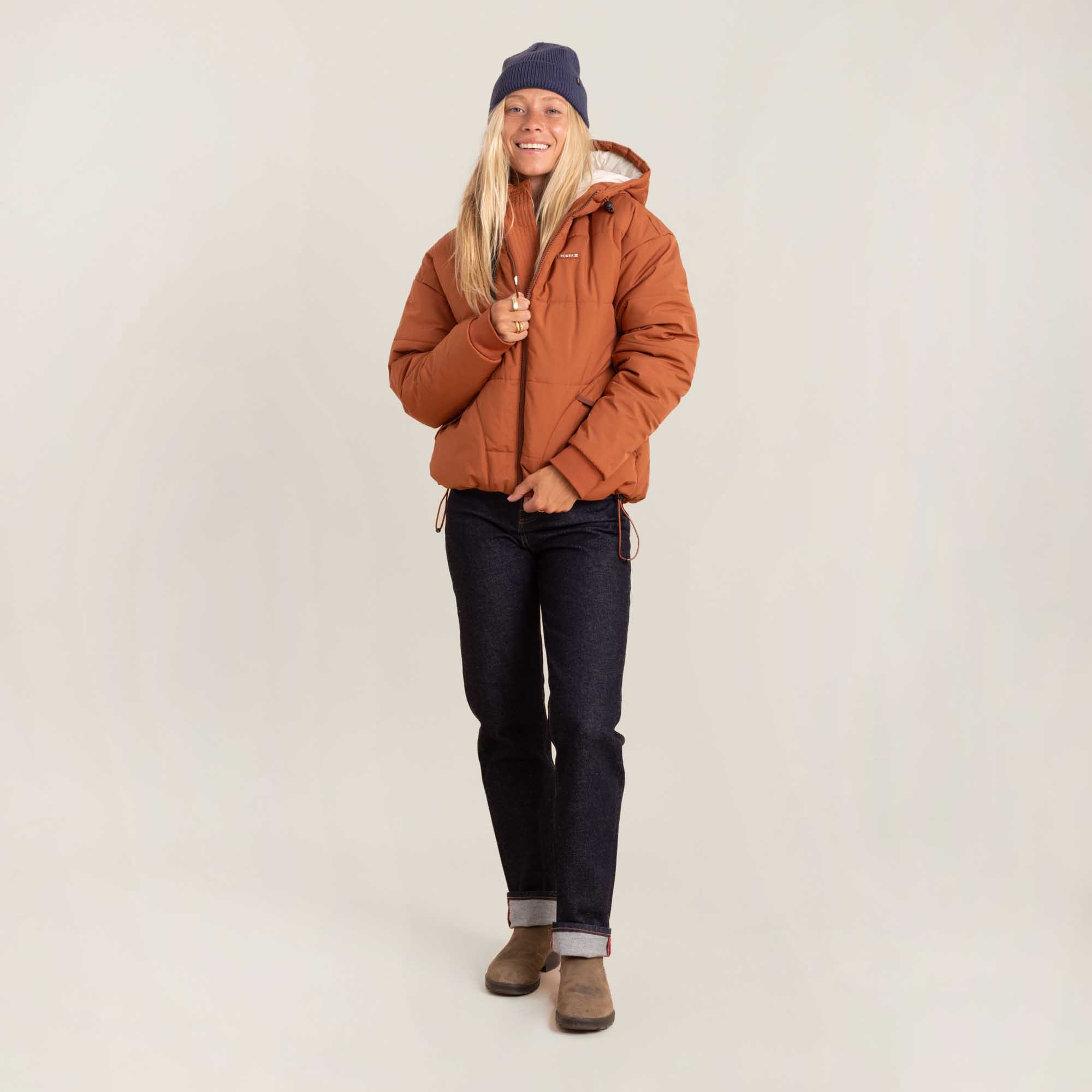 Roark Warm Puffer Jacket in Orange