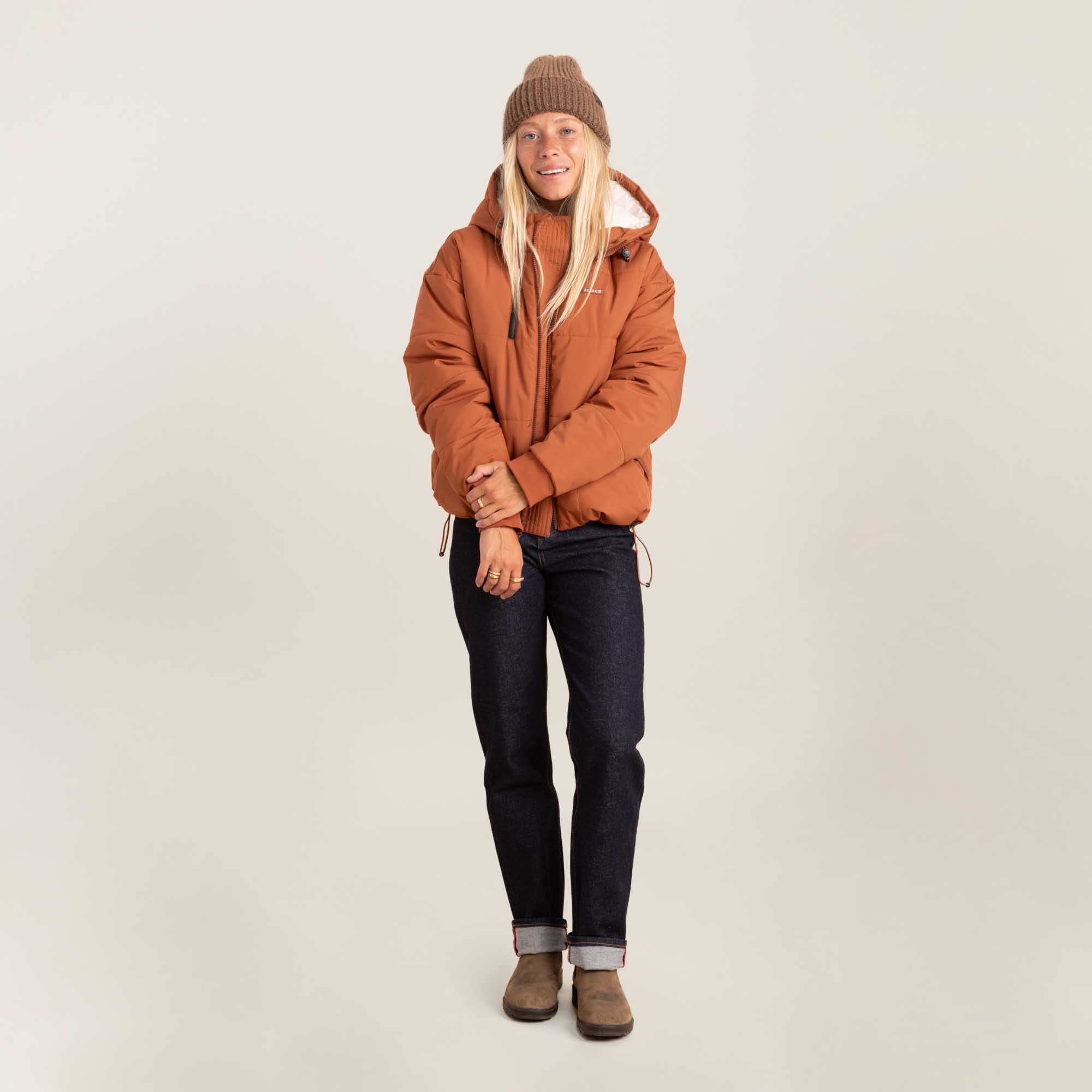 Roark Warm Puffer Jacket in Orange