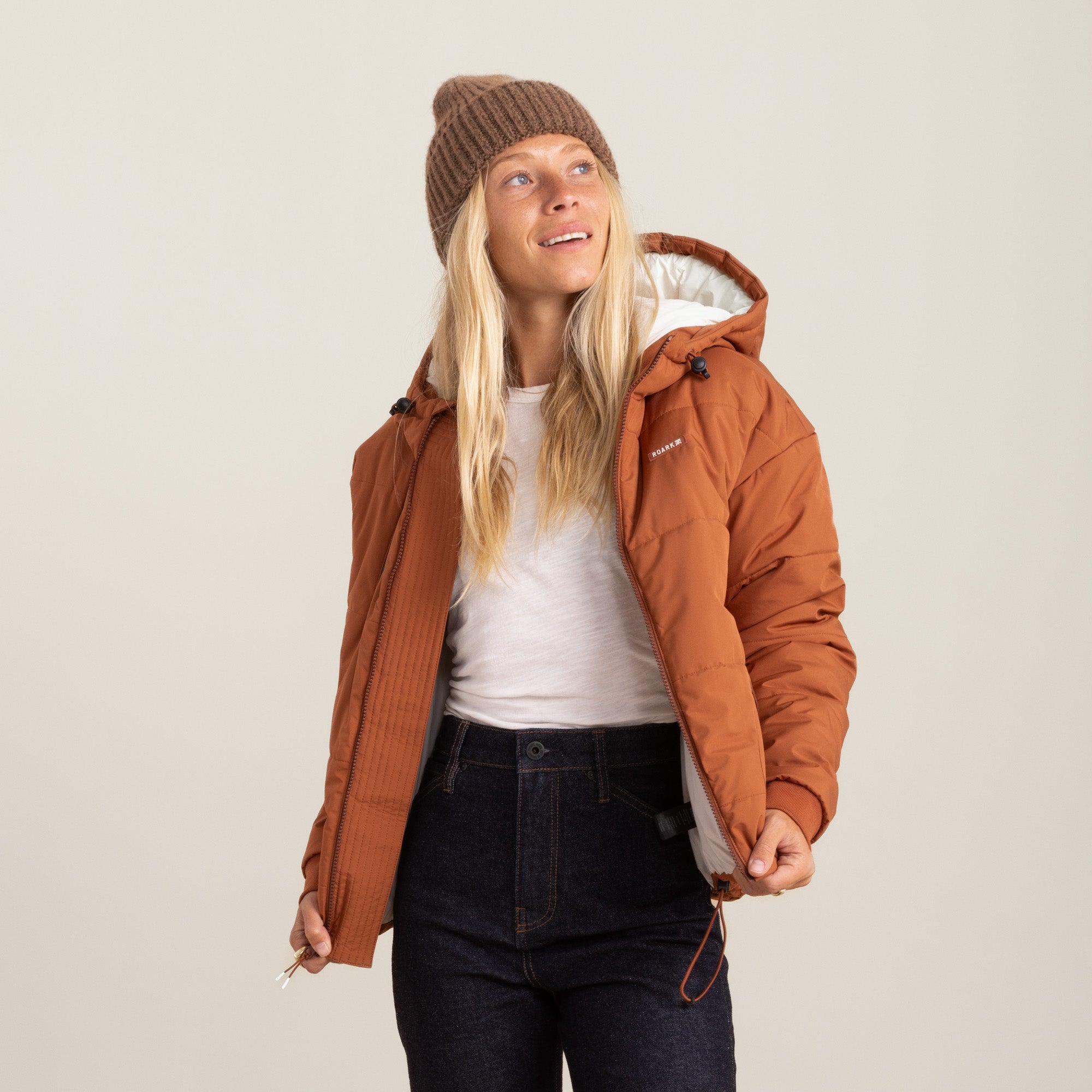 Roark Warm Puffer Jacket in Orange