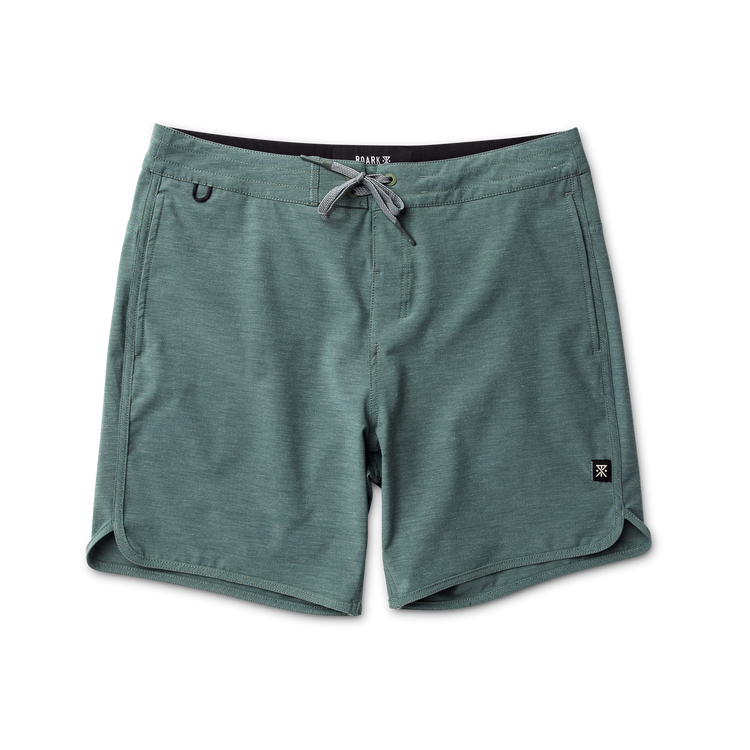 Admiral ダークグレー柄入りショートスリーブ Chiller Scallop Boardshorts in Slate Green – Roark