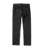 Roark HWY 133 Slim Straight 5-Pocket Jeans in Black, close-up of the front.