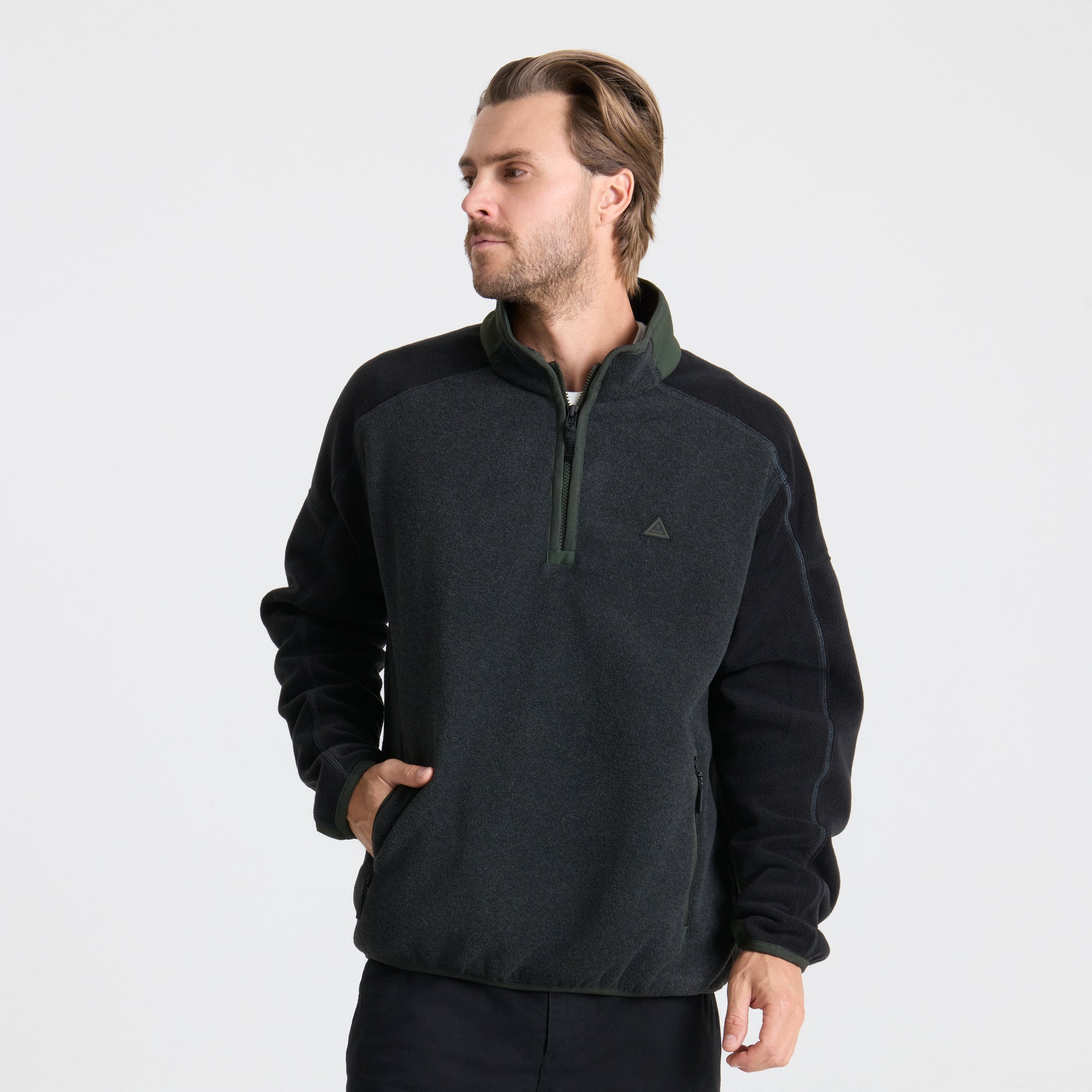 Campover Fleece Mock Hoodie in Onyx – Roark