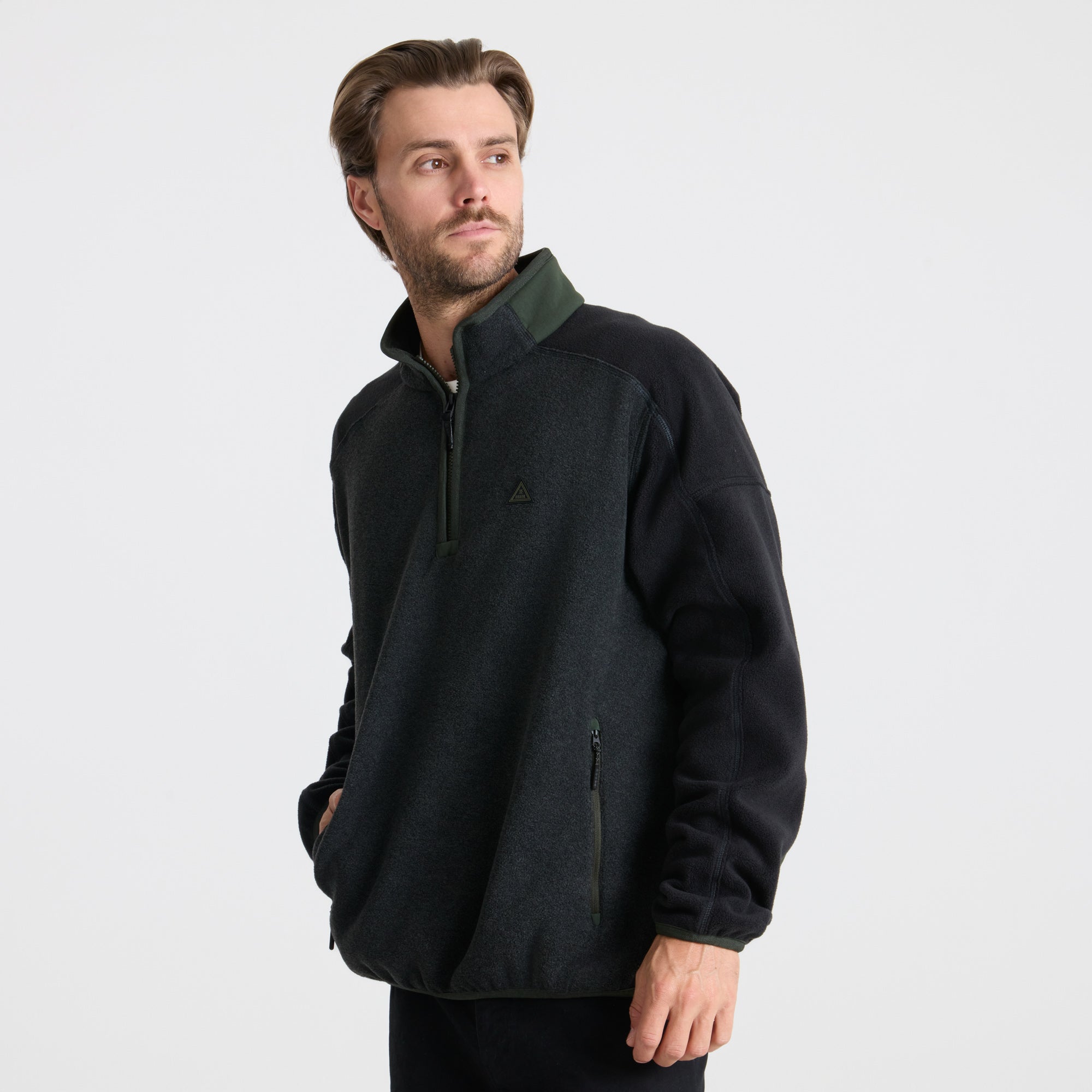 Campover Fleece Mock Hoodie in Onyx – Roark