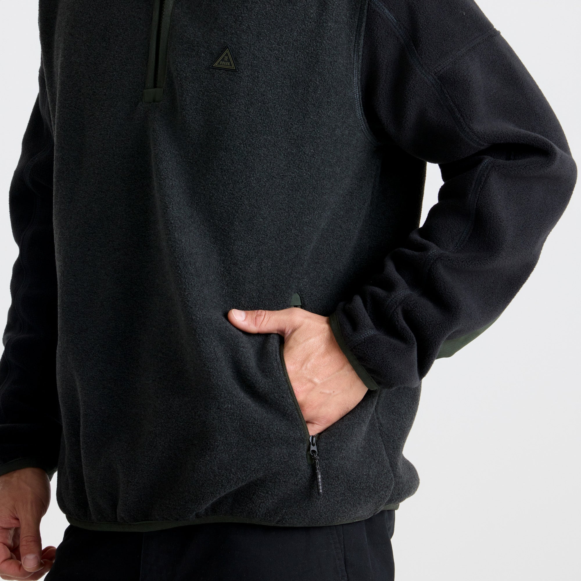 Campover Fleece Mock Hoodie in Onyx – Roark
