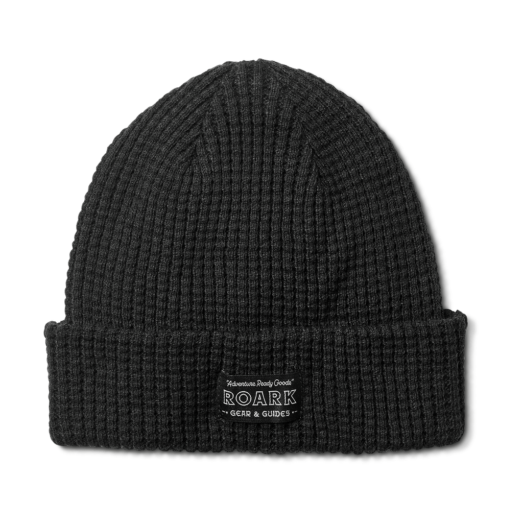 Rocco Knit Beanie Hat with Finn Raccoon in Black for Men