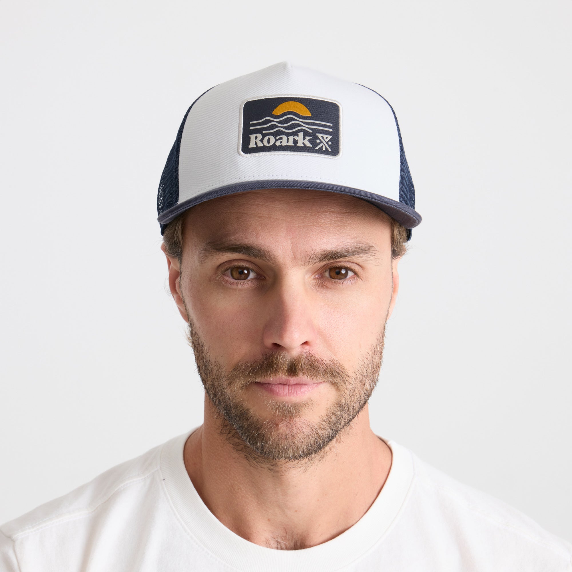 Station Trucker Snapback Hat in White/Navy – Roark