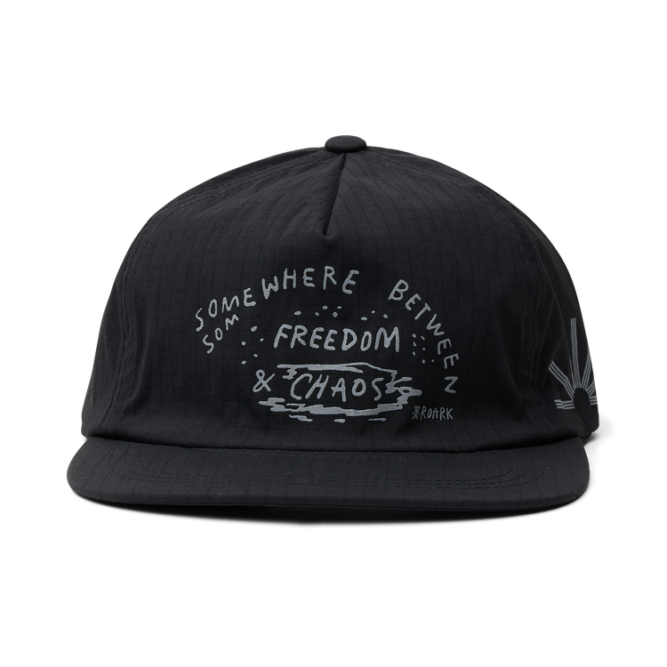 Mathis 5 Panel Strapback Hat in Chaos Black – Roark