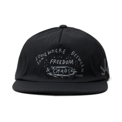 Mathis 5 Panel Strapback Hat in Chaos Black – Roark
