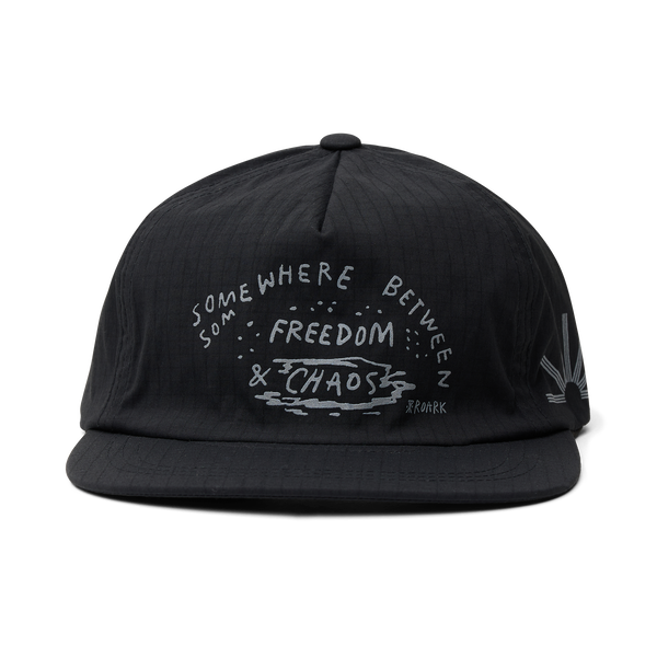 Mathis 5 Panel Strapback Hat in Chaos Black – Roark