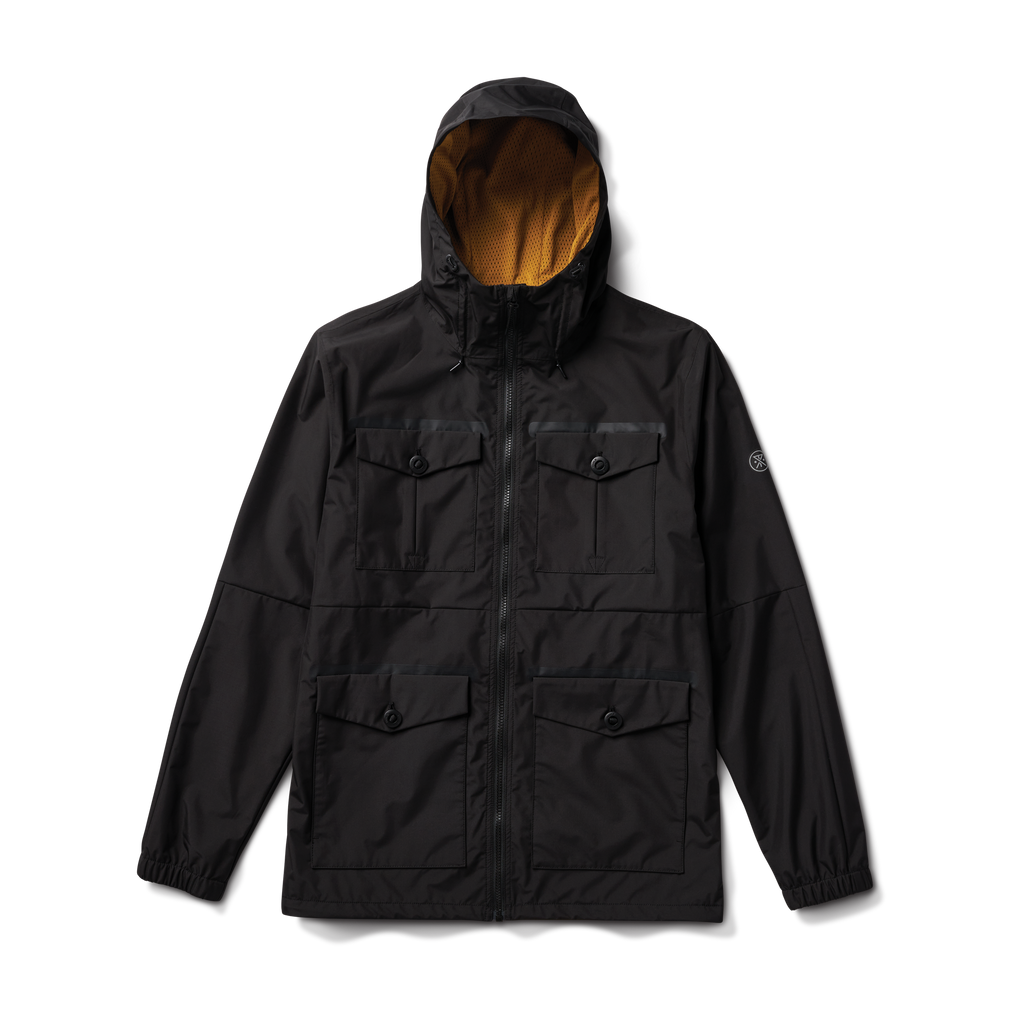 The front of Roark's Cascade Rain Shell Jacket in black for men Big Image - 1