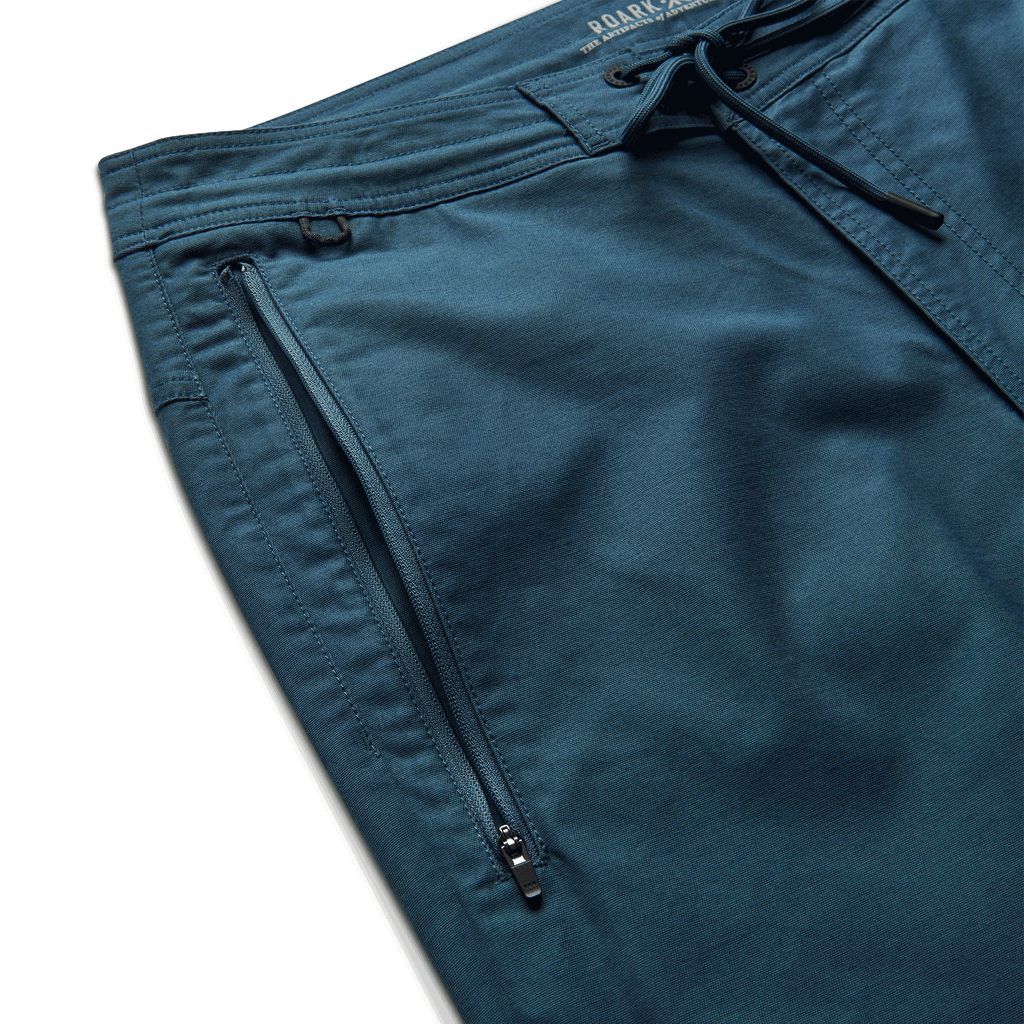 The zipper of Roark men's Layover 2.0 Pants - Deep Blue Big Image - 9