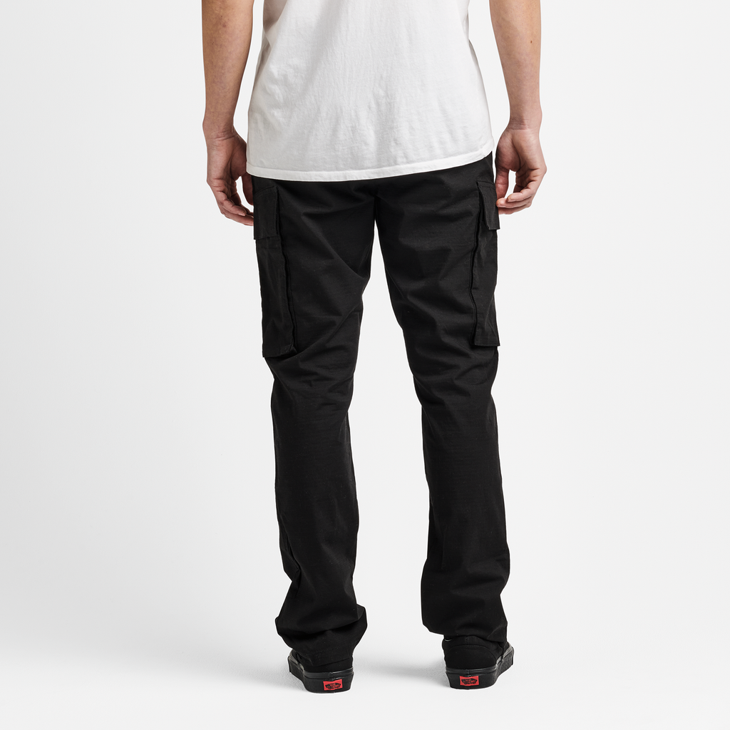 The on body view of Roark's Campover Cargo Pants in Black Big Image - 3