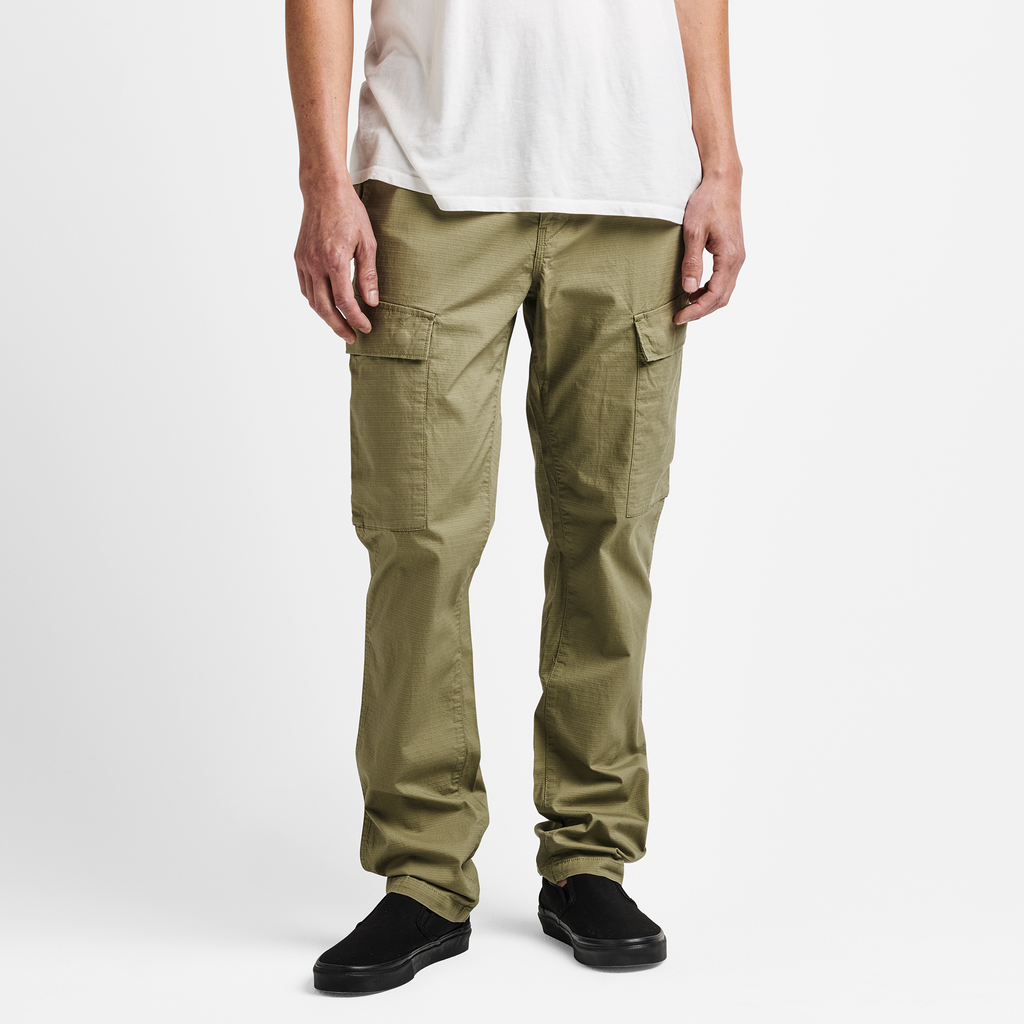 The on body view of Roark men's Campover Cargo Pants - Dusty Green Big Image - 2
