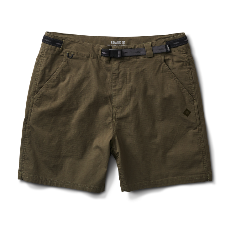 Classic Olive Green Chino Shorts with Belt Detail – Roark