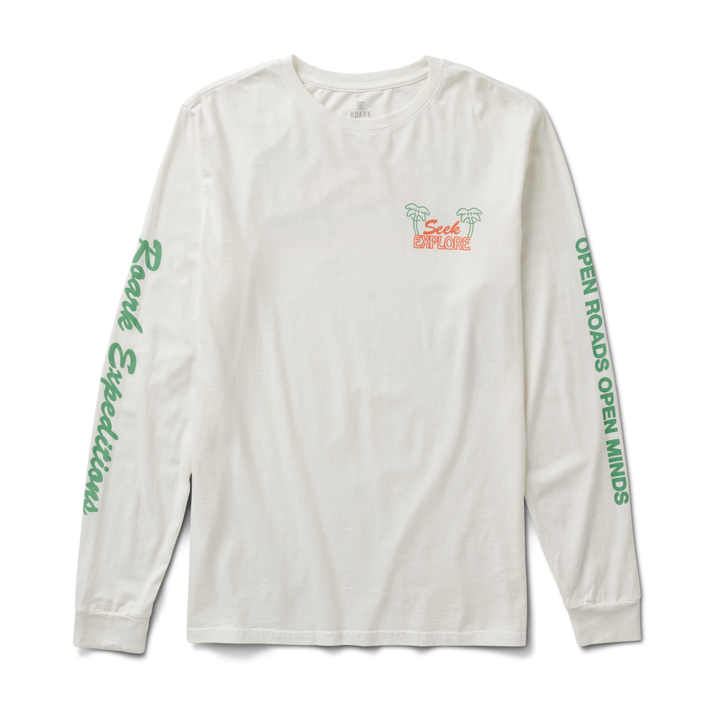 The front of Roark's Seek & Explore Long Sleeve Organic Cotton Tee - Off White Big Image - 1