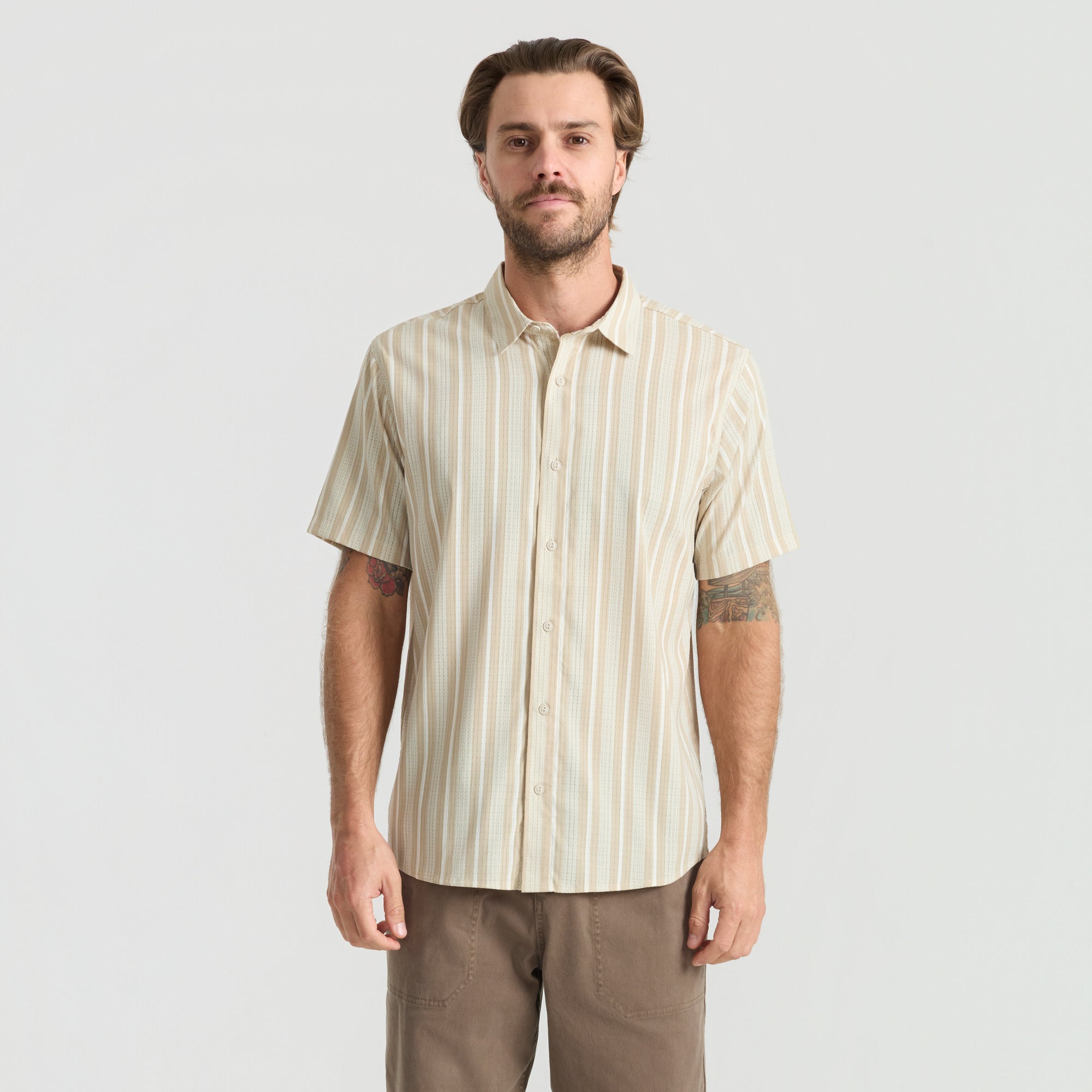 Bless Up Breathable Stretch Shirt in Beige – Roark
