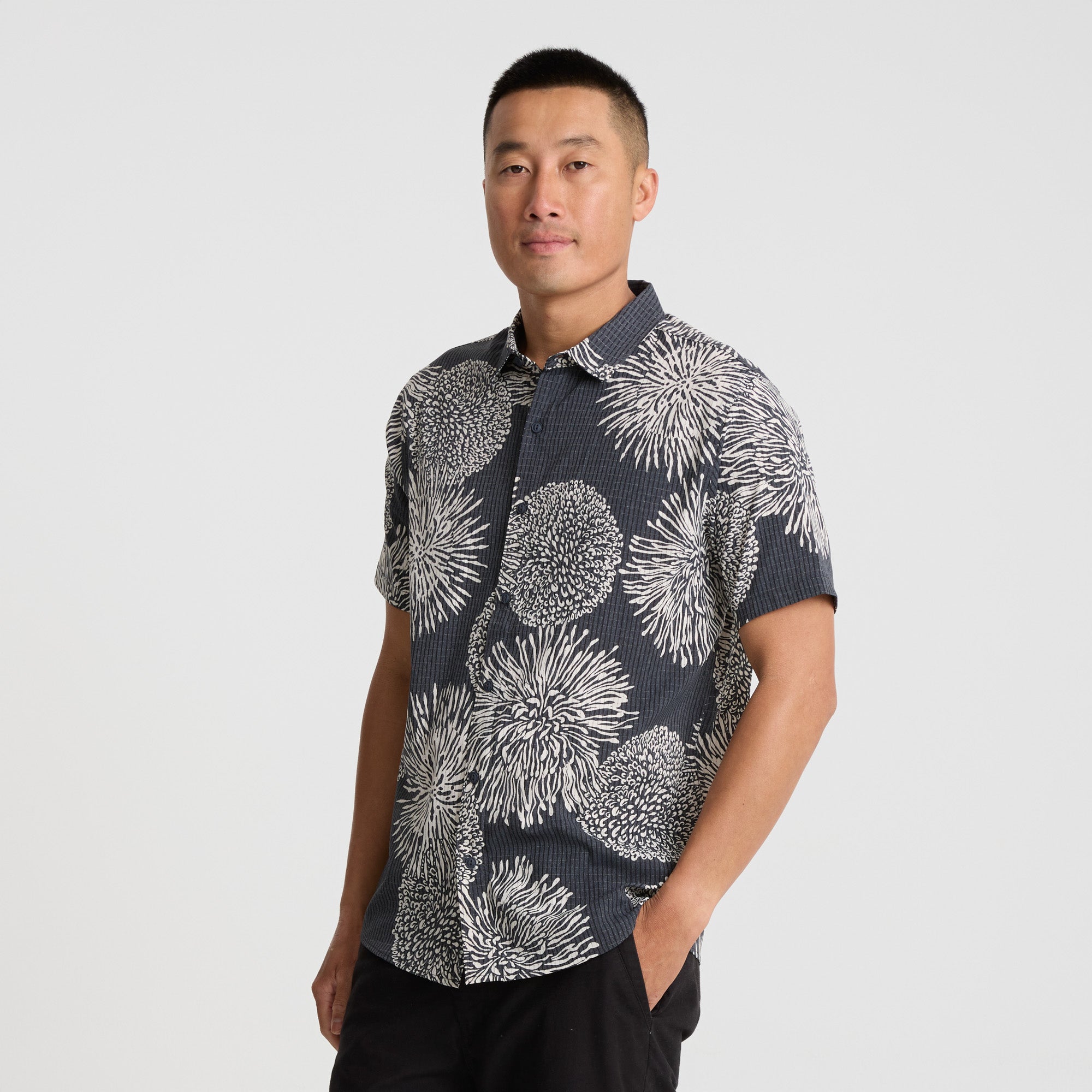 Bless Up Breathable Stretch Shirt in Black Floral – Roark