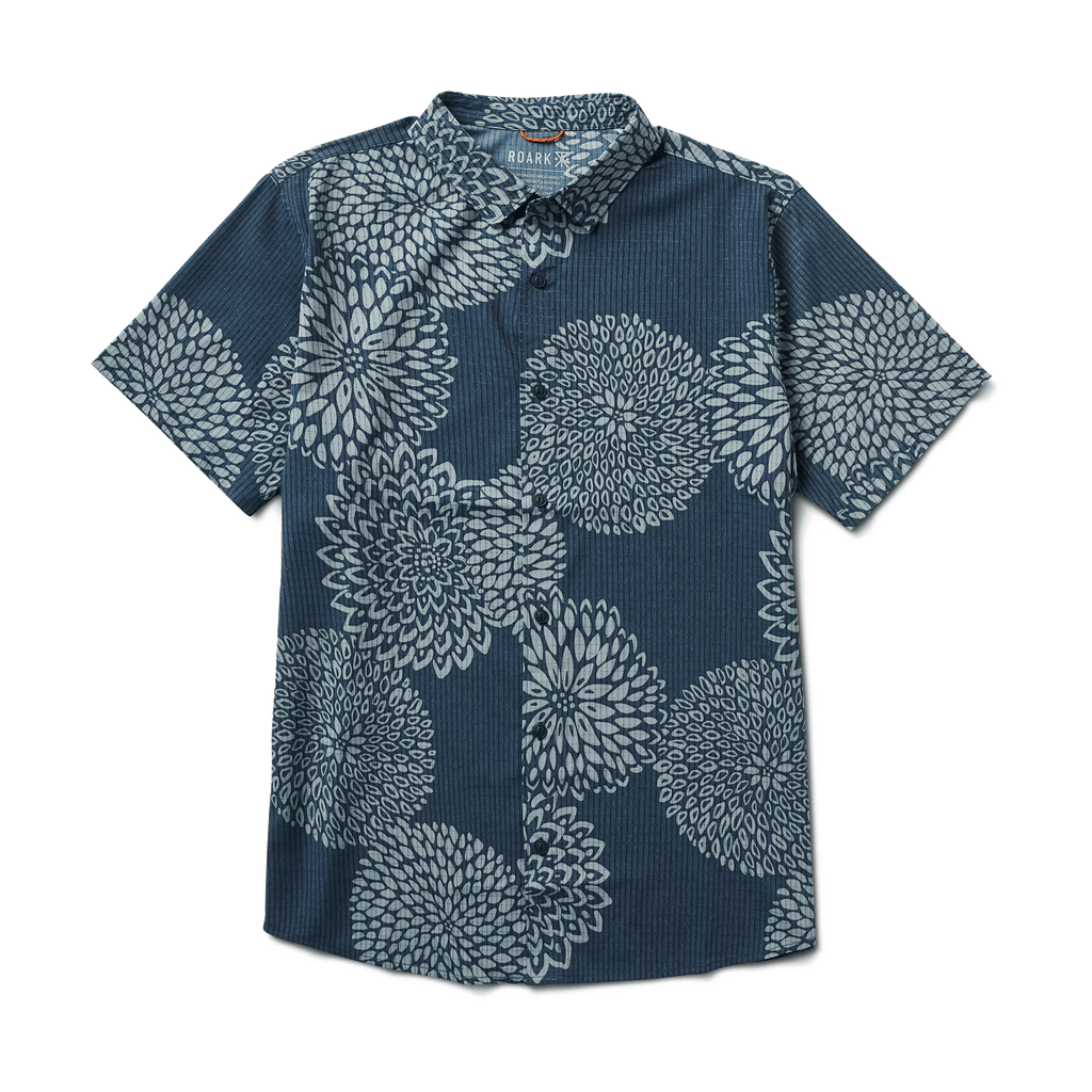 The front of Roark men's Bless Up Breathable Stretch Shirt - Deep Blue Big Image - 1