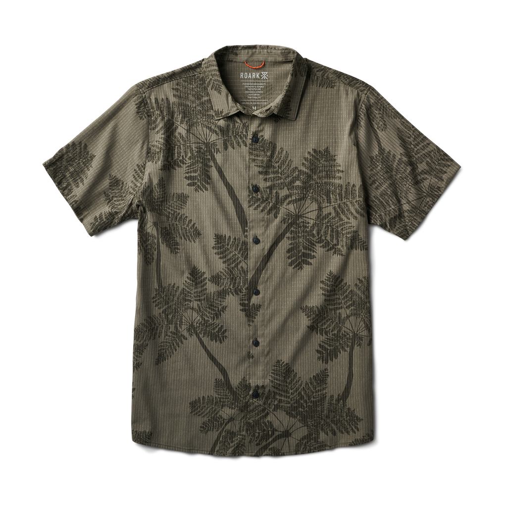 The front of Roark's Bless Up Button Up Shirt in Light Army for men. Big Image - 1