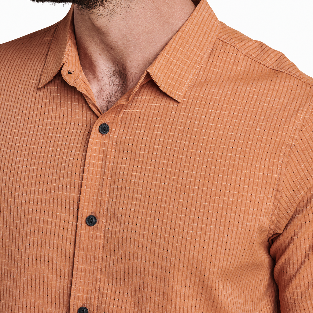 The model of Roark men's Bless Up Breathable Stretch Shirt - Rust Big Image - 5