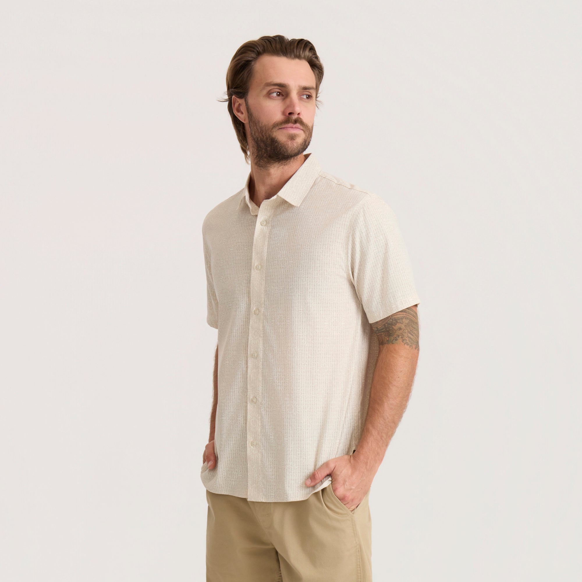 Bless Up Breathable Stretch Shirt in Sand – Roark