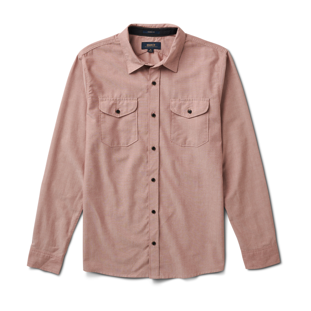 The front of Roark's Well Worn Long Sleeve Oxford Shirt - Russet Big Image - 1
