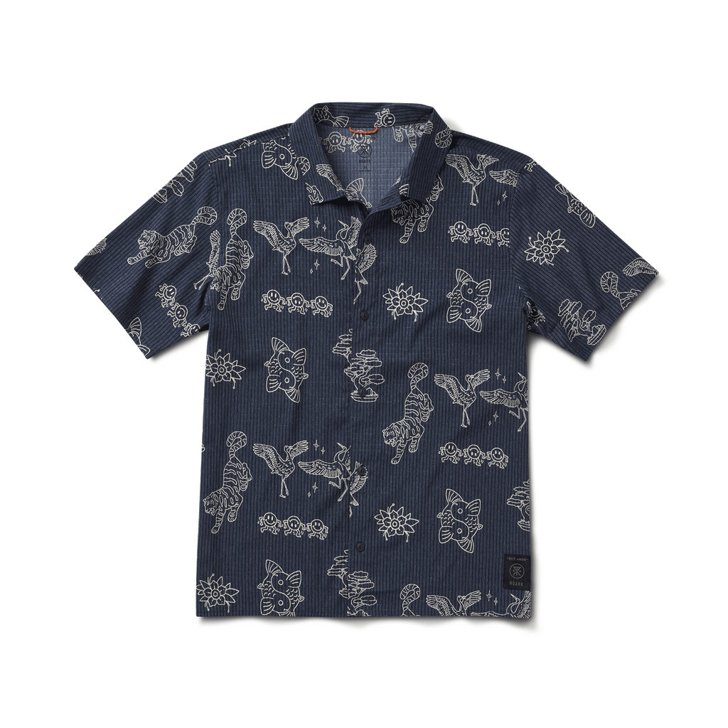 The front of Run Amok's Bless Up Trail Shirt - Dark Navy Big Image - 1