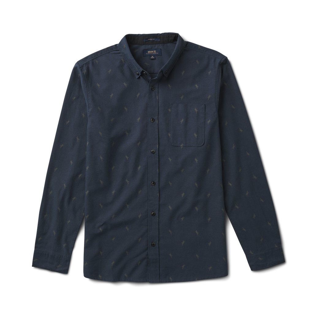 Scholar Long Sleeve Shirt - Dark Navy Crosshatch Big Image - 1
