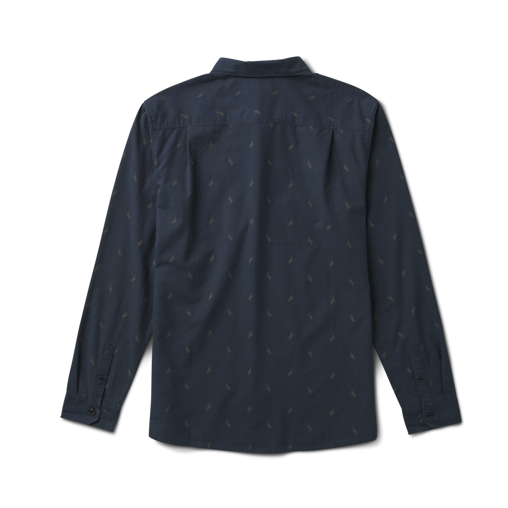 Scholar Long Sleeve Shirt - Dark Navy Crosshatch Big Image - 2